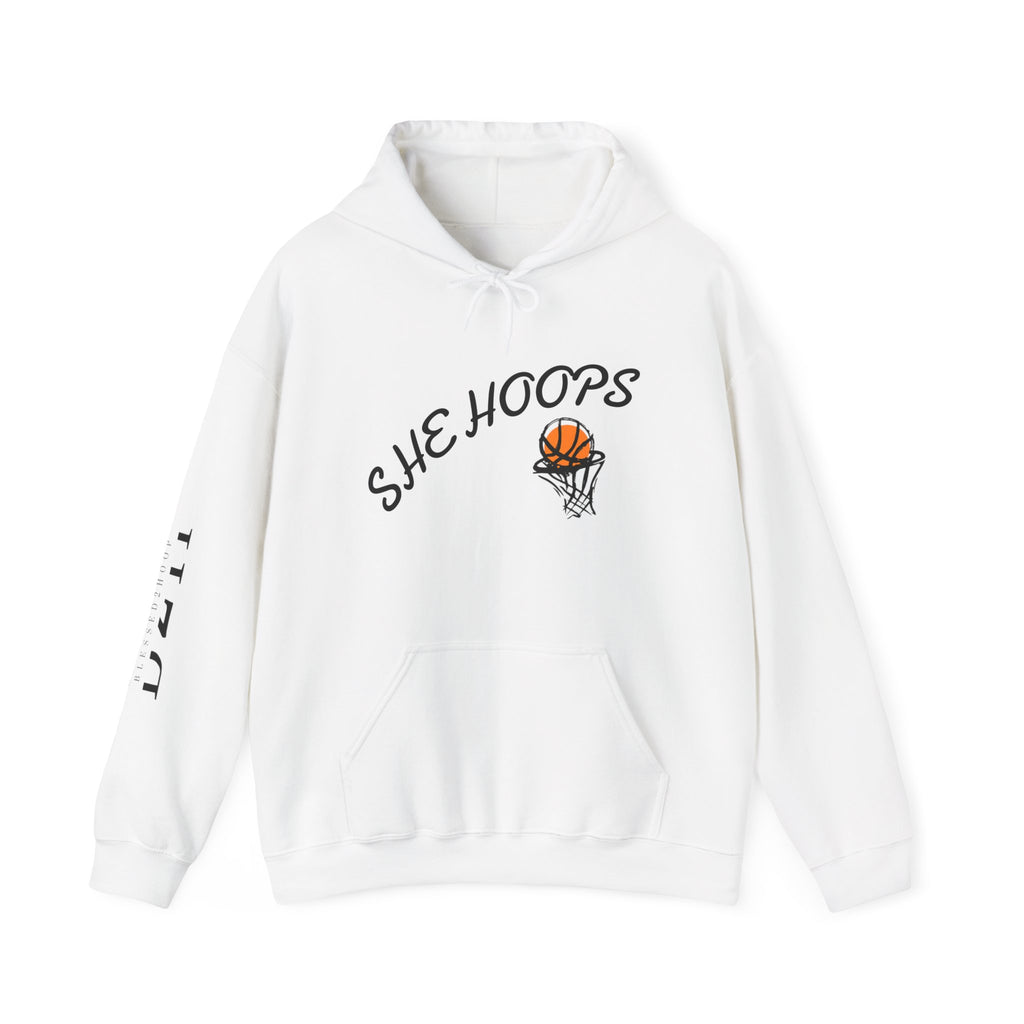 She Hoops Unisex Heavy Blend™ Hoodie - Perfect for Basketball Lovers, Sports Fans, Gift for Her, Athleisure Wear, Cozy Streetwear