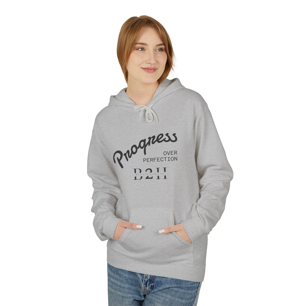 Progress Over Perfection Hoodie | Cozy Unisex Fleece Sweatshirt for Motivation, Gift for Him/Her, Inspirational Apparel, Casual Wear