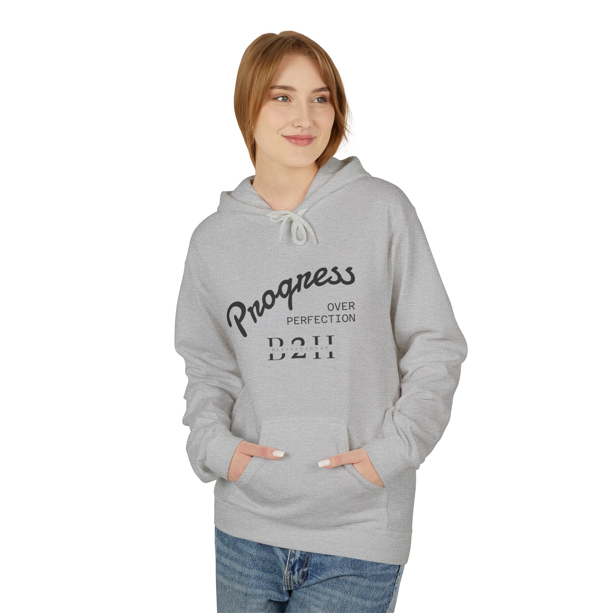 Progress Over Perfection Hoodie | Cozy Unisex Fleece Sweatshirt for Motivation, Gift for Him/Her, Inspirational Apparel, Casual Wear