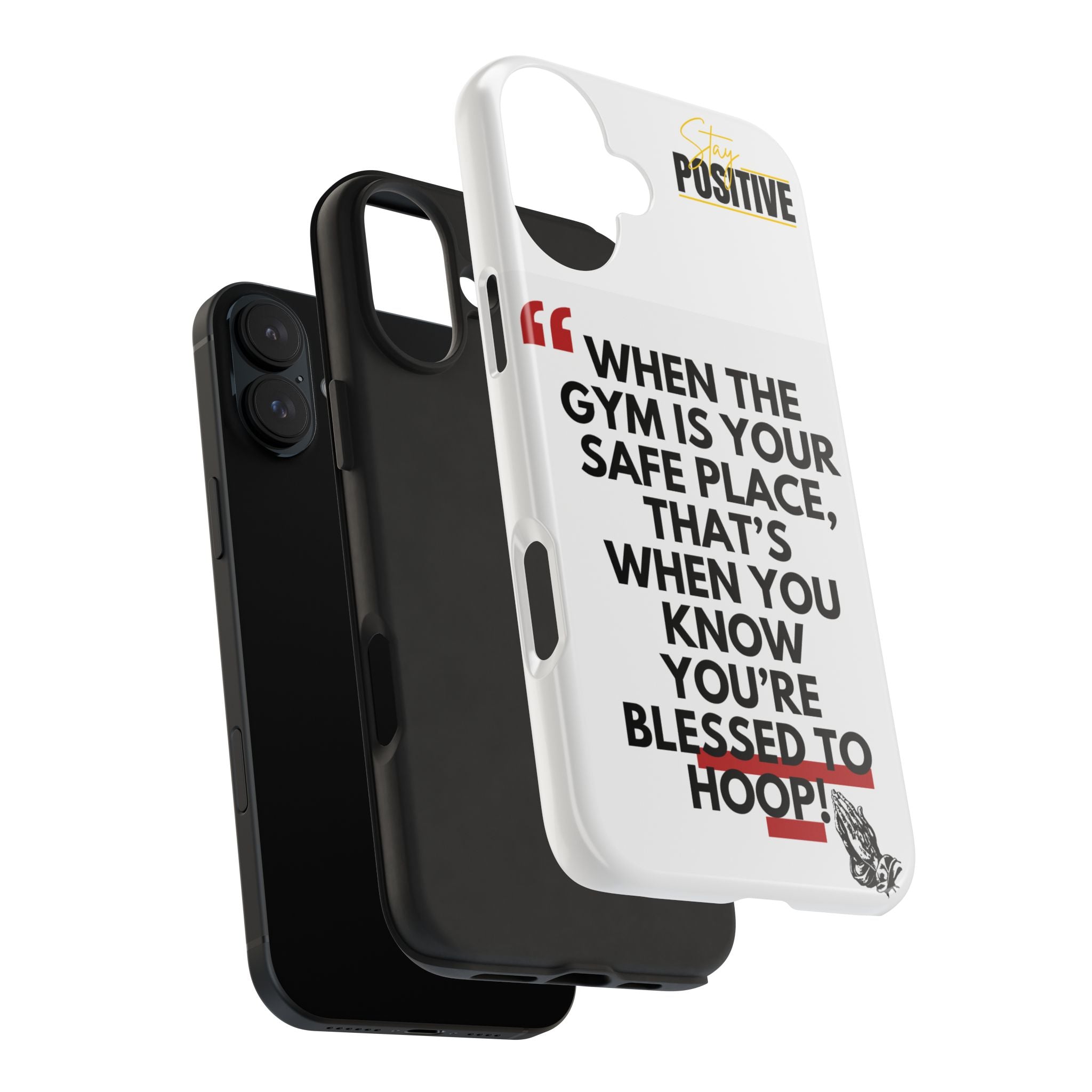 Motivational Phone Case, Inspirational Tough Phone Cases for Gym Lovers, Blessed to Hoop Case, Sports Gifts, Positive Vibes