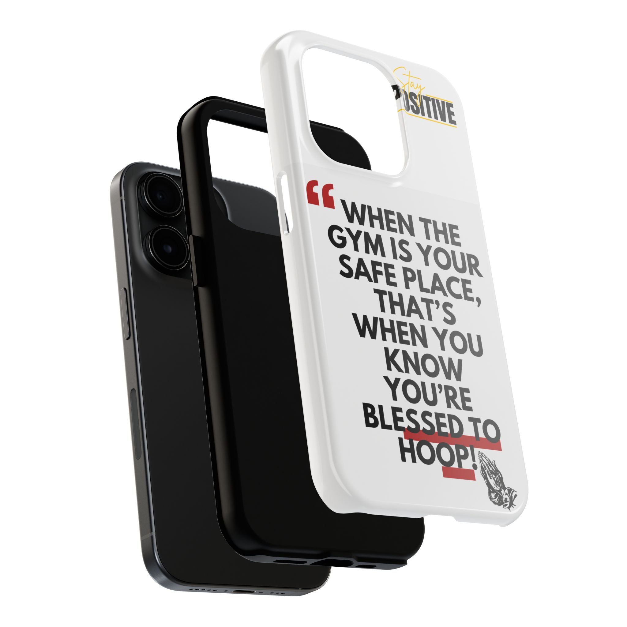 Motivational Phone Case, Inspirational Tough Phone Cases for Gym Lovers, Blessed to Hoop Case, Sports Gifts, Positive Vibes