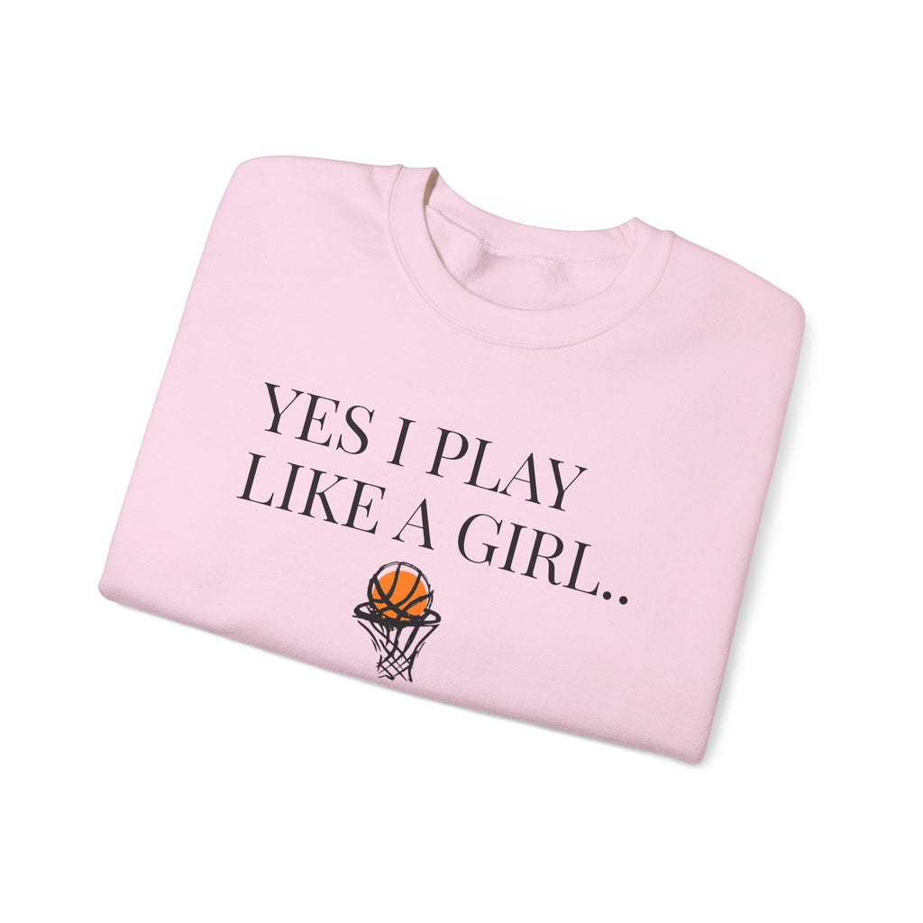 Girls Play Basketball Crewneck Sweatshirt, Unisex Sweatshirt, Sports Apparel, Gift for Athletes, Inspirational Hoodie, Sweater for Her