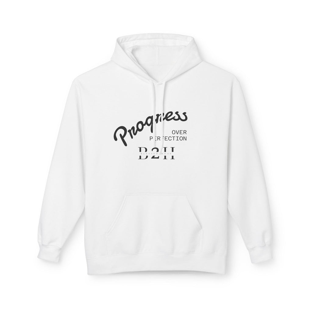 Progress Over Perfection Hoodie | Cozy Unisex Fleece Sweatshirt for Motivation, Gift for Him/Her, Inspirational Apparel, Casual Wear