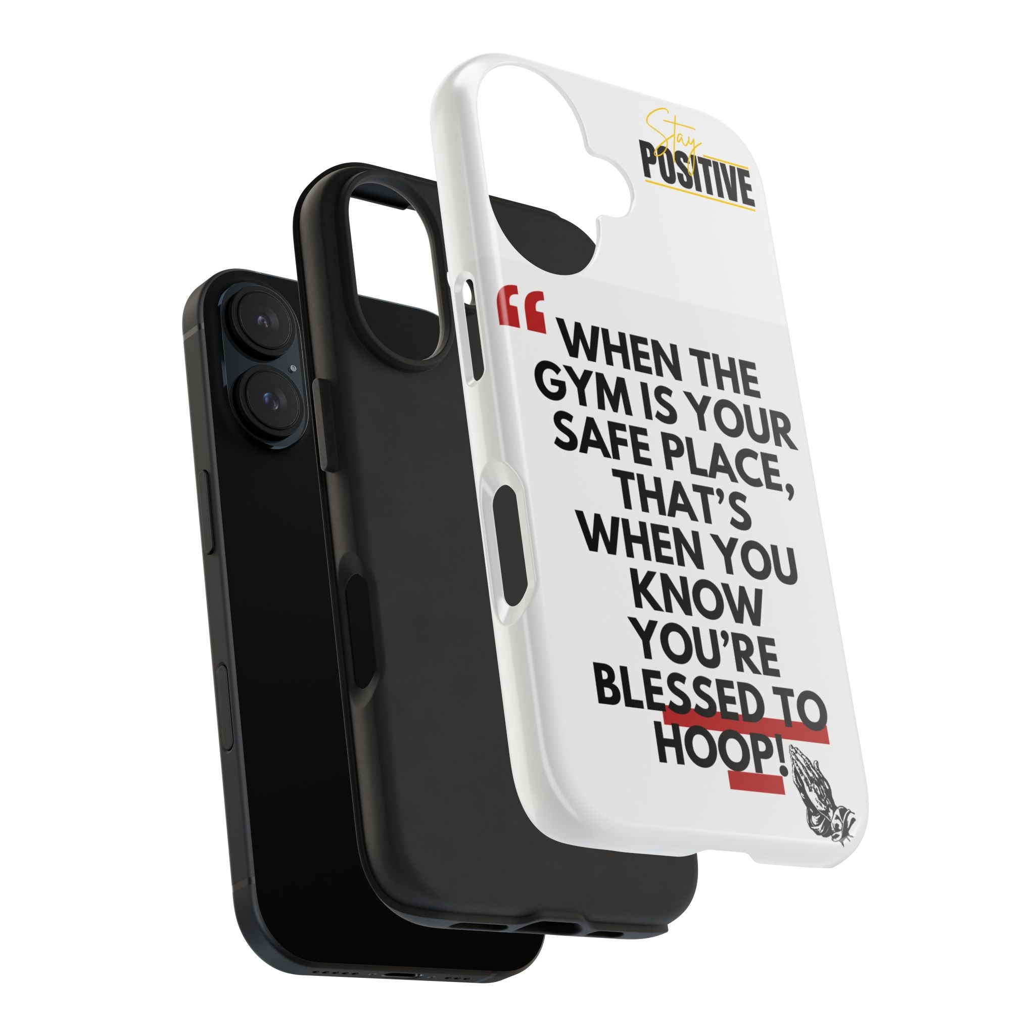 Motivational Phone Case, Inspirational Tough Phone Cases for Gym Lovers, Blessed to Hoop Case, Sports Gifts, Positive Vibes