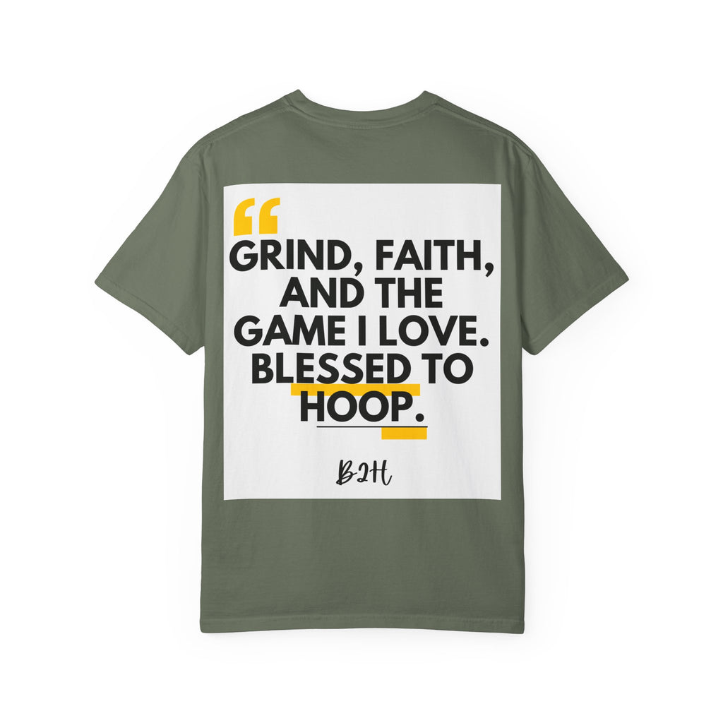 Garment-Dyed T-Shirt with Motivational Quote, Basketball Fan Gift, Inspirational Shirt, Faith and Sport Apparel, Fitness Quote Tee