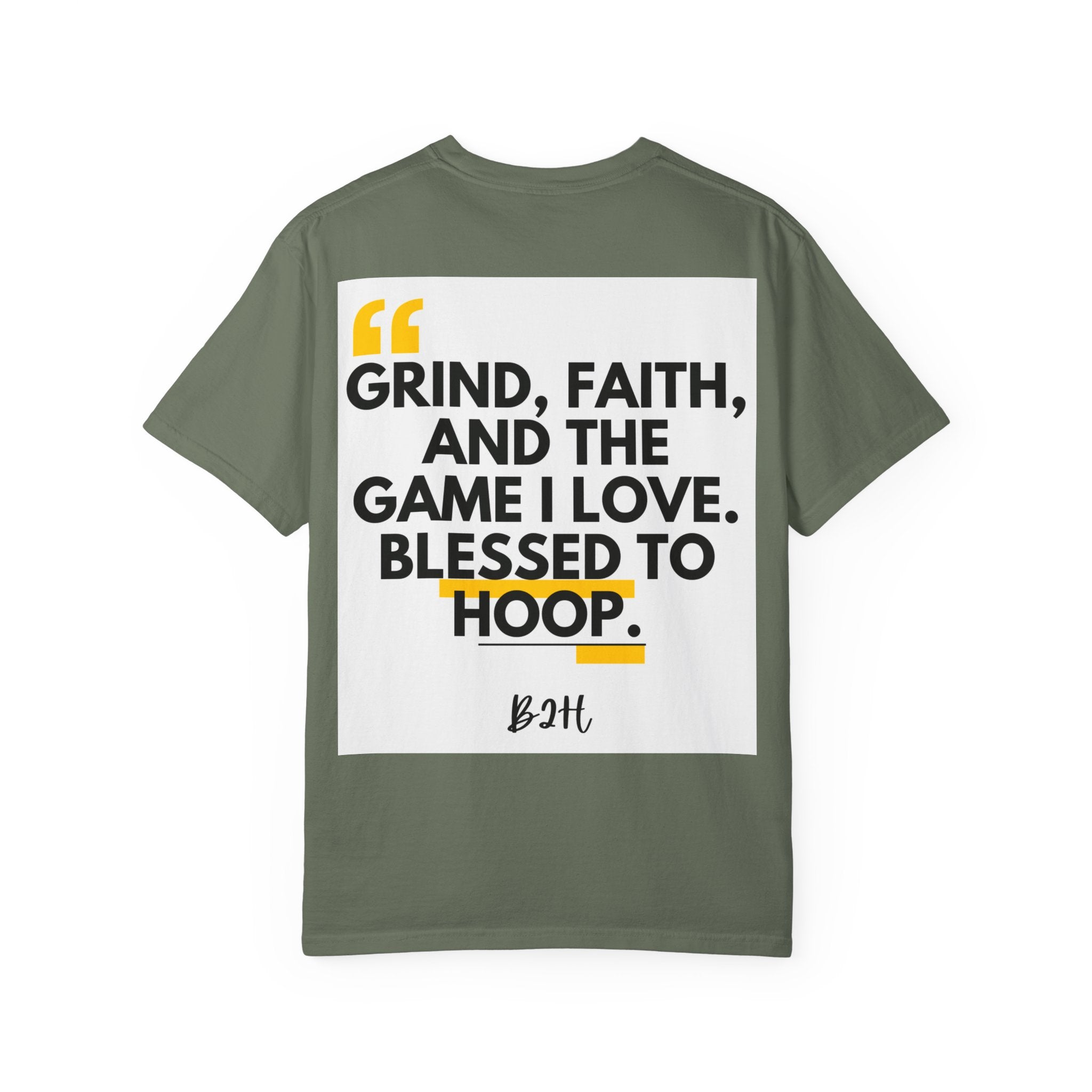 Garment-Dyed T-Shirt with Motivational Quote, Basketball Fan Gift, Inspirational Shirt, Faith and Sport Apparel, Fitness Quote Tee