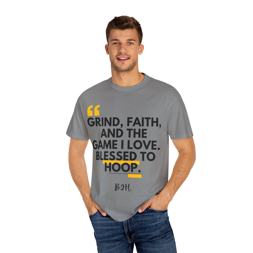 Garment-Dyed T-Shirt with Motivational Quote, Basketball Fan Gift, Inspirational Shirt, Faith and Sport Apparel, Fitness Quote Tee