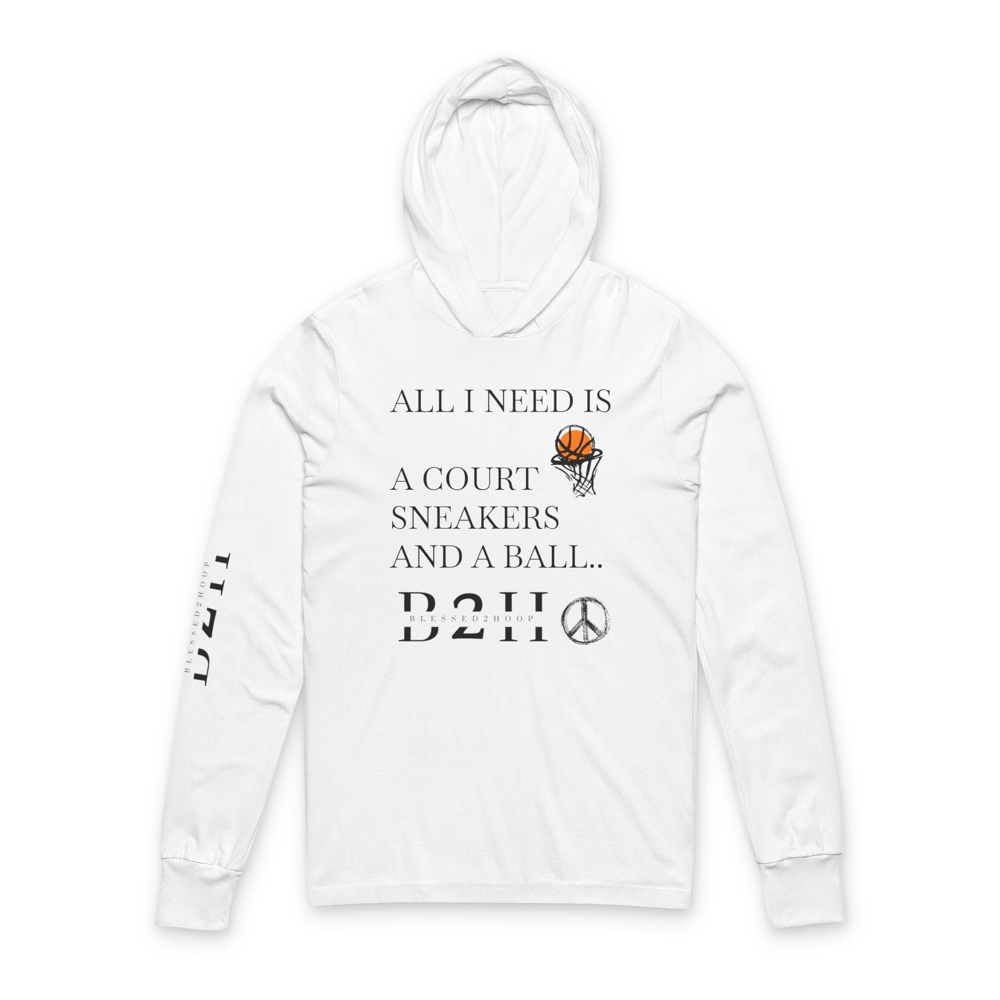 Basketball Hoodie for Sports Lovers, Unisex Long Sleeve Tee, Court Ready Gear, Athletic Wear, Perfect Gift for Game Day