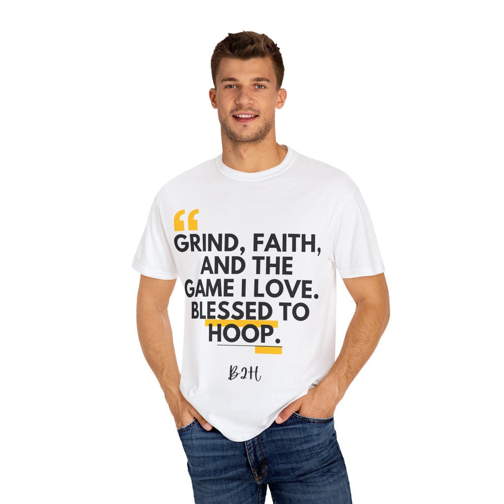 Garment-Dyed T-Shirt with Motivational Quote, Basketball Fan Gift, Inspirational Shirt, Faith and Sport Apparel, Fitness Quote Tee