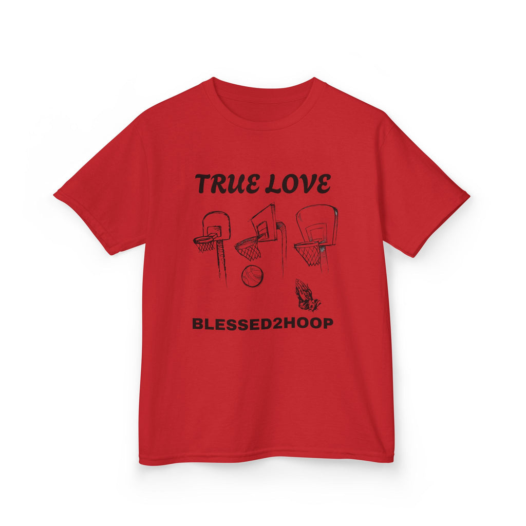Kids Basketball Tee - "True Love" Design for Young Athletes, Sports Day, Gift for Basketball Lovers, Youth Sports Shirt, Team Spirit