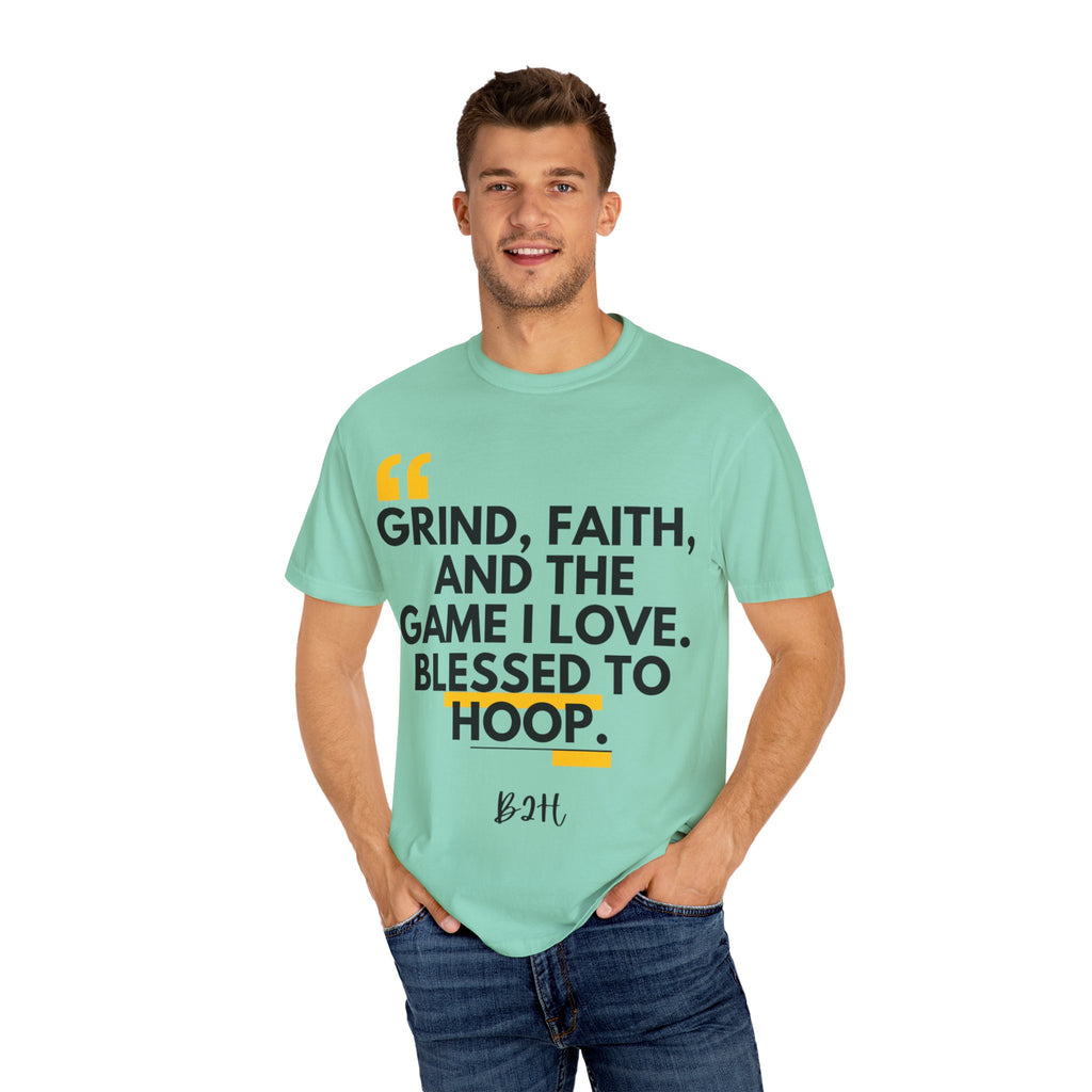 Garment-Dyed T-Shirt with Motivational Quote, Basketball Fan Gift, Inspirational Shirt, Faith and Sport Apparel, Fitness Quote Tee