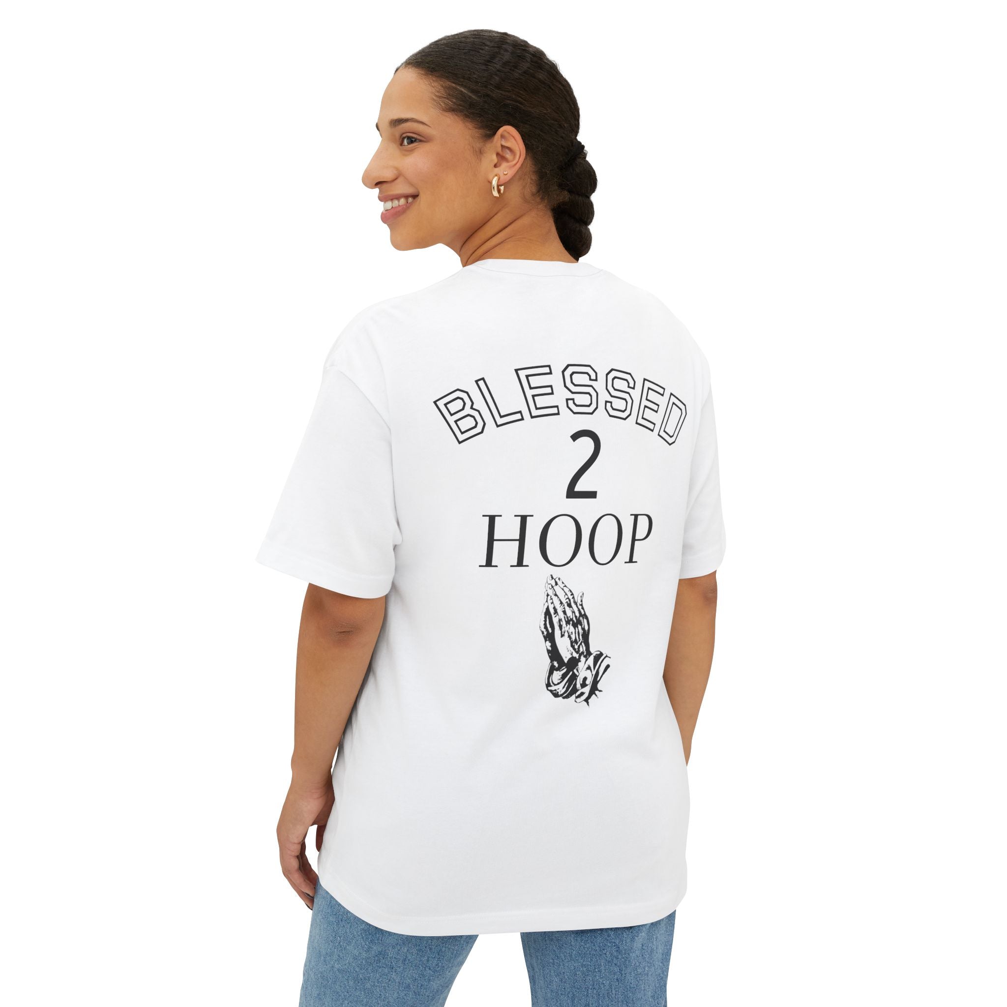 Unisex Boxy Tee - Blessed to Hoop, Trendy Oversized Shirt for Basketball Fans, Casual Wear, Gifts for Sports Enthusiasts, Streetwear Style
