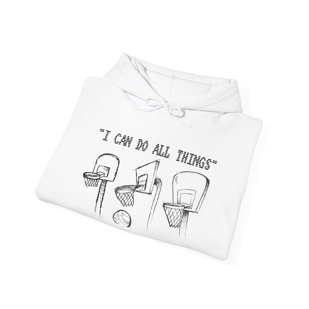 Inspirational Hoodie with "I Can Do All Things" Design, Cozy Unisex Sweatshirt, Motivational Gift, Sports Apparel, Everyday Wear