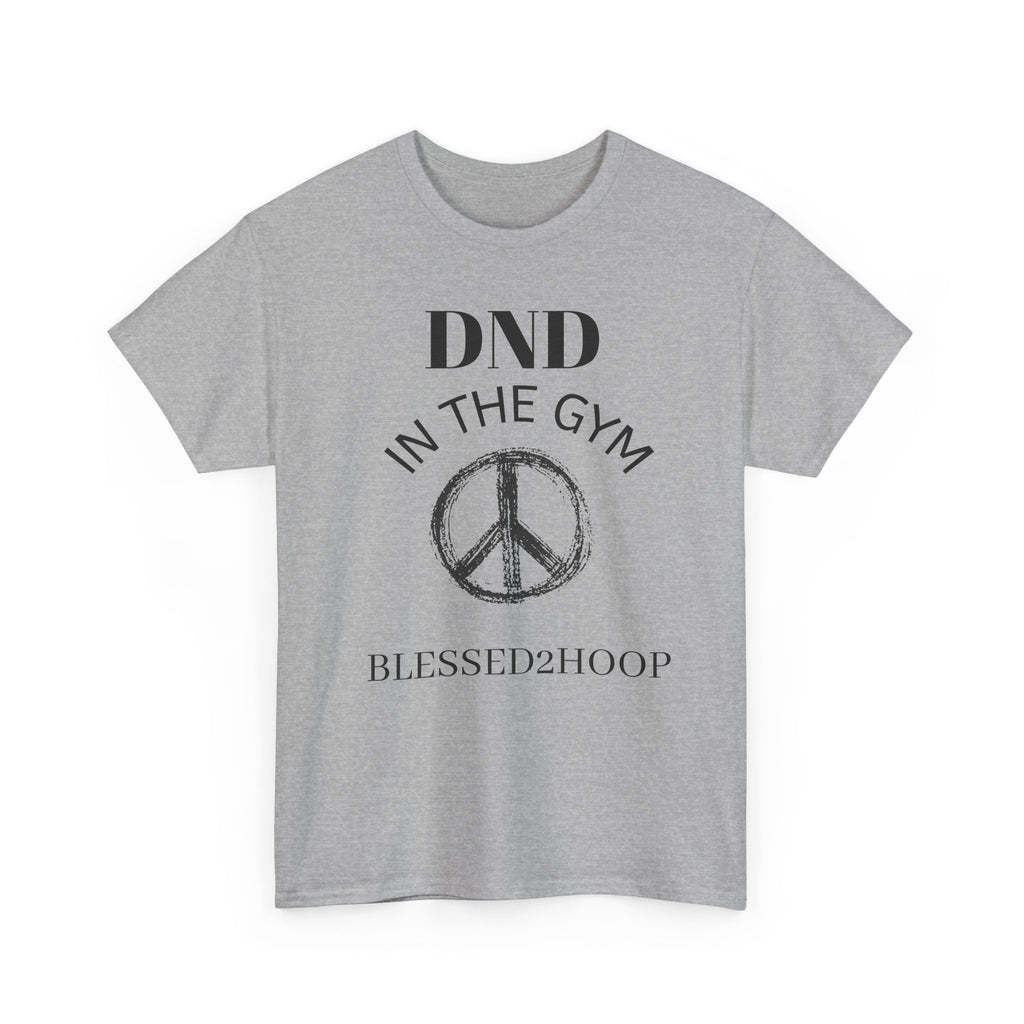 Blessed Gym Unisex Tee, Fitness Shirt, DND In The Gym T-Shirt, Casual Wear, Gift for Athletes, Peace Symbol Shirt