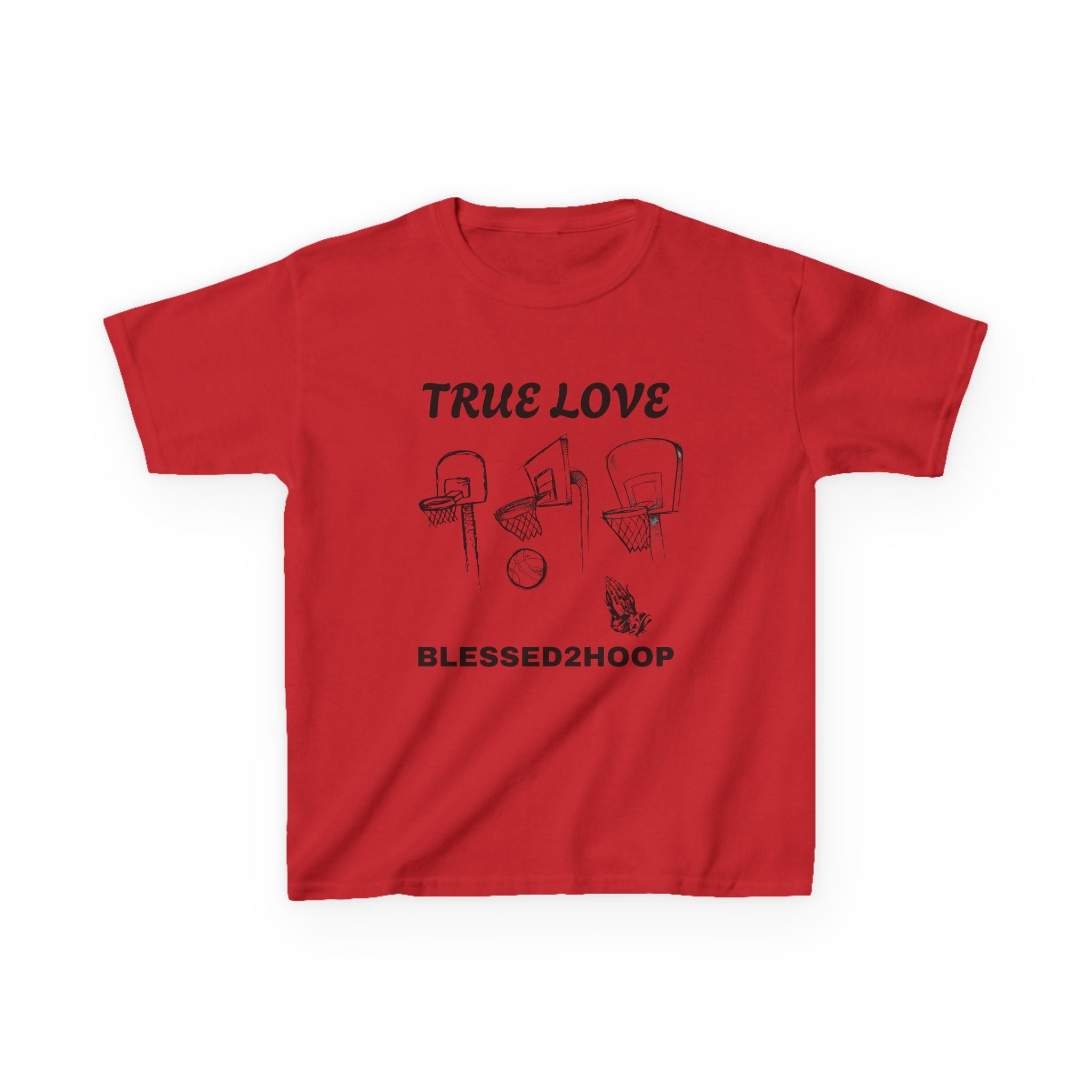 Kids Basketball Tee - "True Love" Design for Young Athletes, Sports Day, Gift for Basketball Lovers, Youth Sports Shirt, Team Spirit