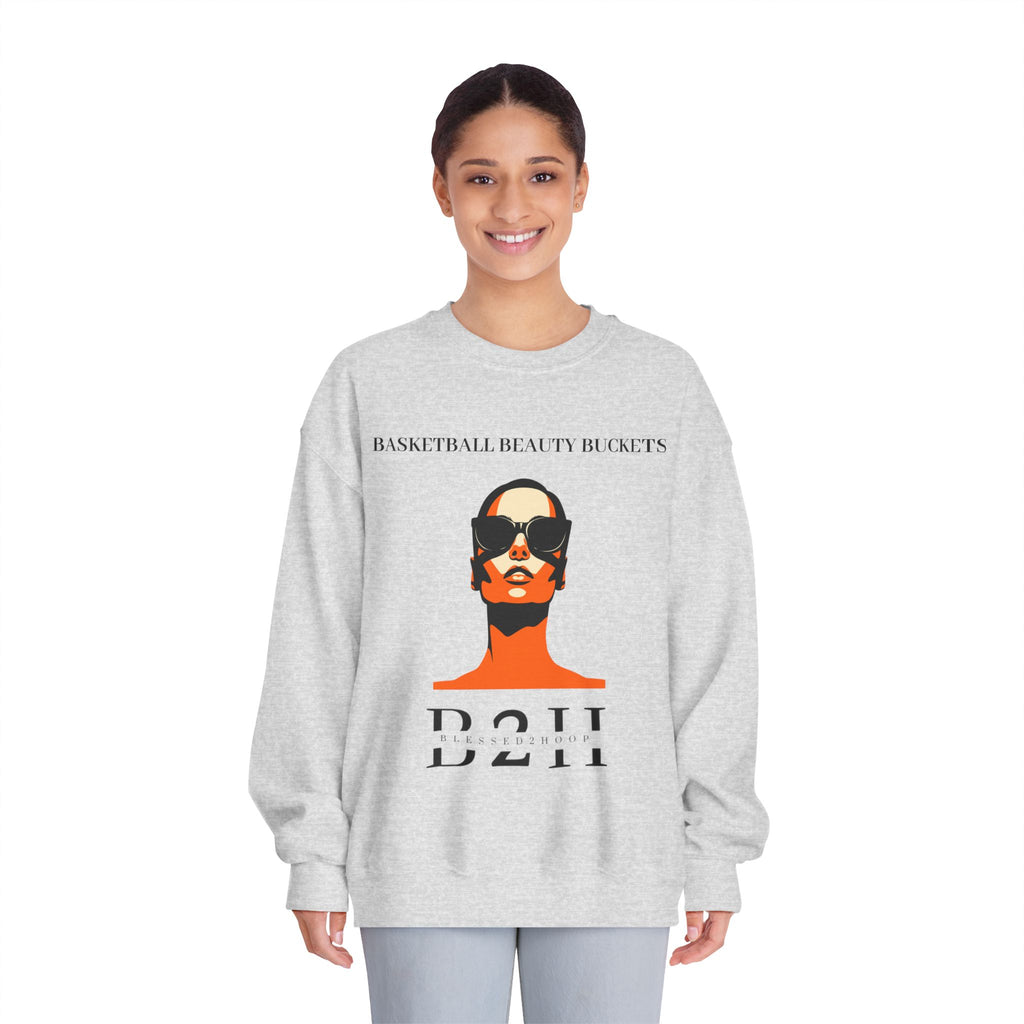 Chic Basketball-Inspired Crewneck Sweatshirt, Trendy Sweatshirt, Comfortable Outfit, Gift for Sports Lovers, Fashionable Loungewear