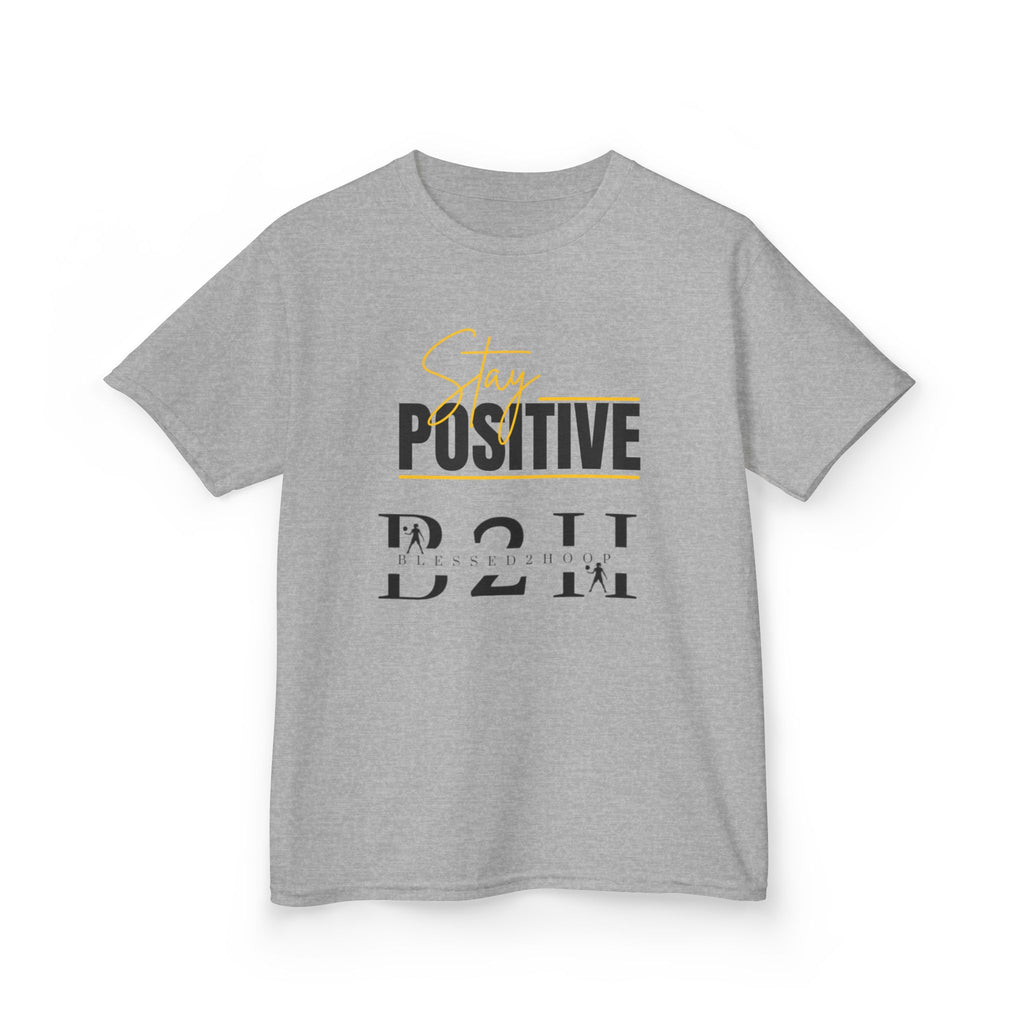 Stay Positive Kids Tee, Inspirational Youth T-Shirt, Motivational Cotton Tee, Gift for Kids, Positive Message Apparel