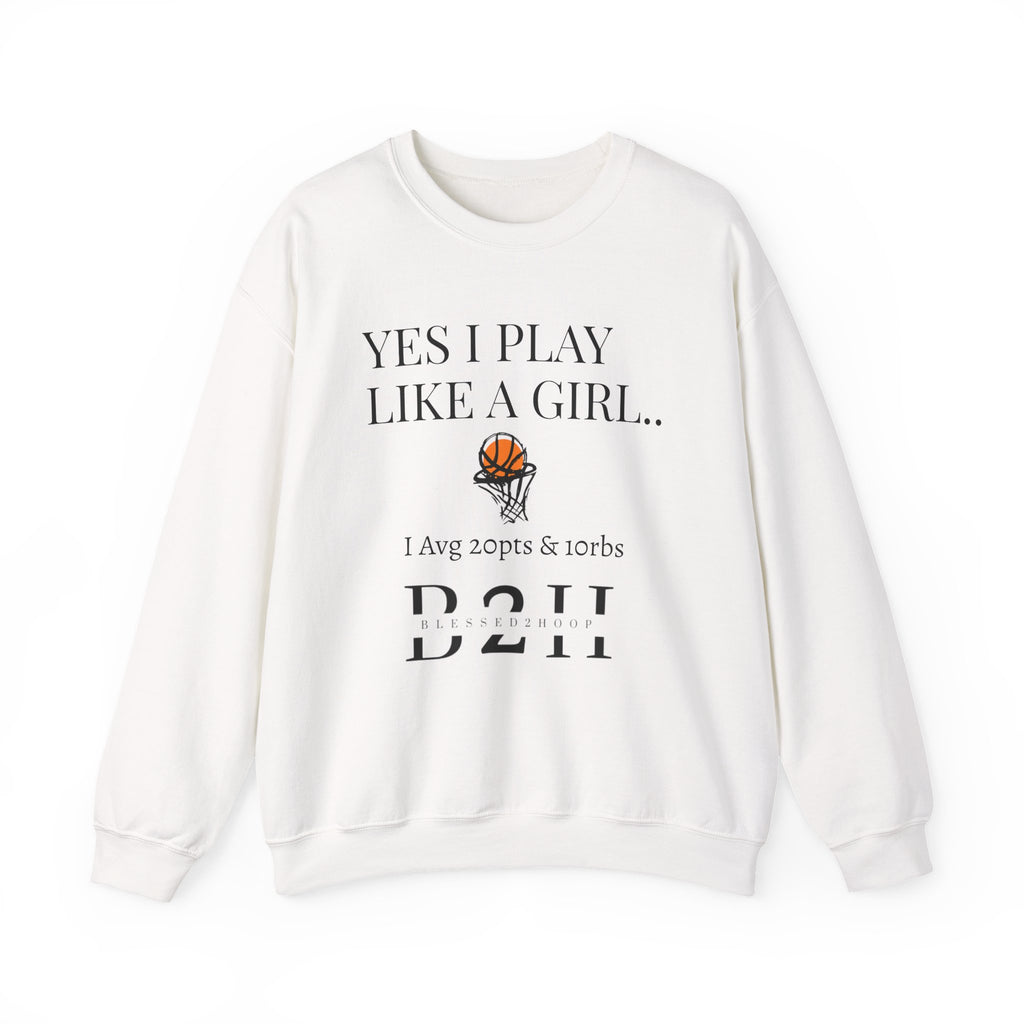 Girls Play Basketball Crewneck Sweatshirt, Unisex Sweatshirt, Sports Apparel, Gift for Athletes, Inspirational Hoodie, Sweater for Her