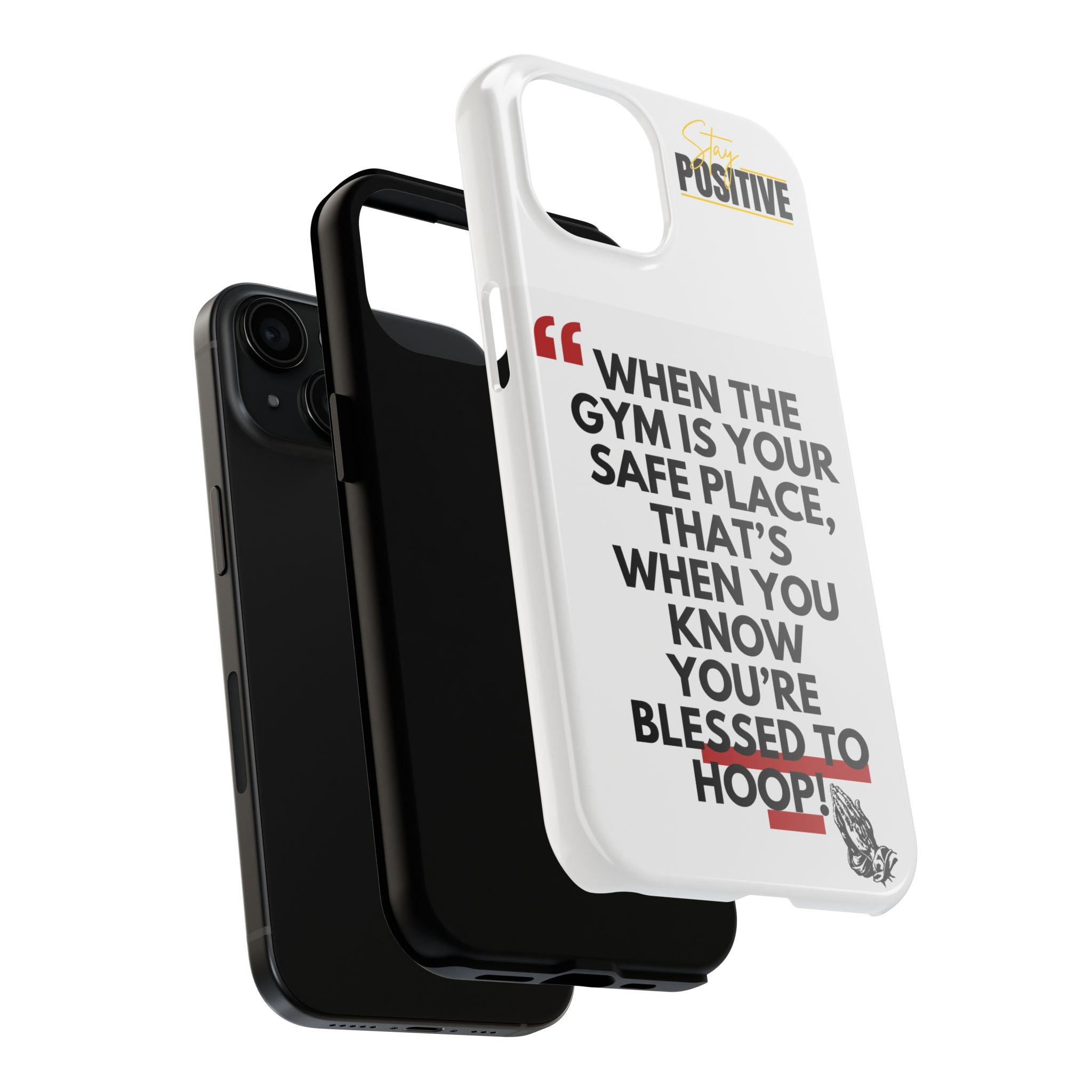 Motivational Phone Case, Inspirational Tough Phone Cases for Gym Lovers, Blessed to Hoop Case, Sports Gifts, Positive Vibes