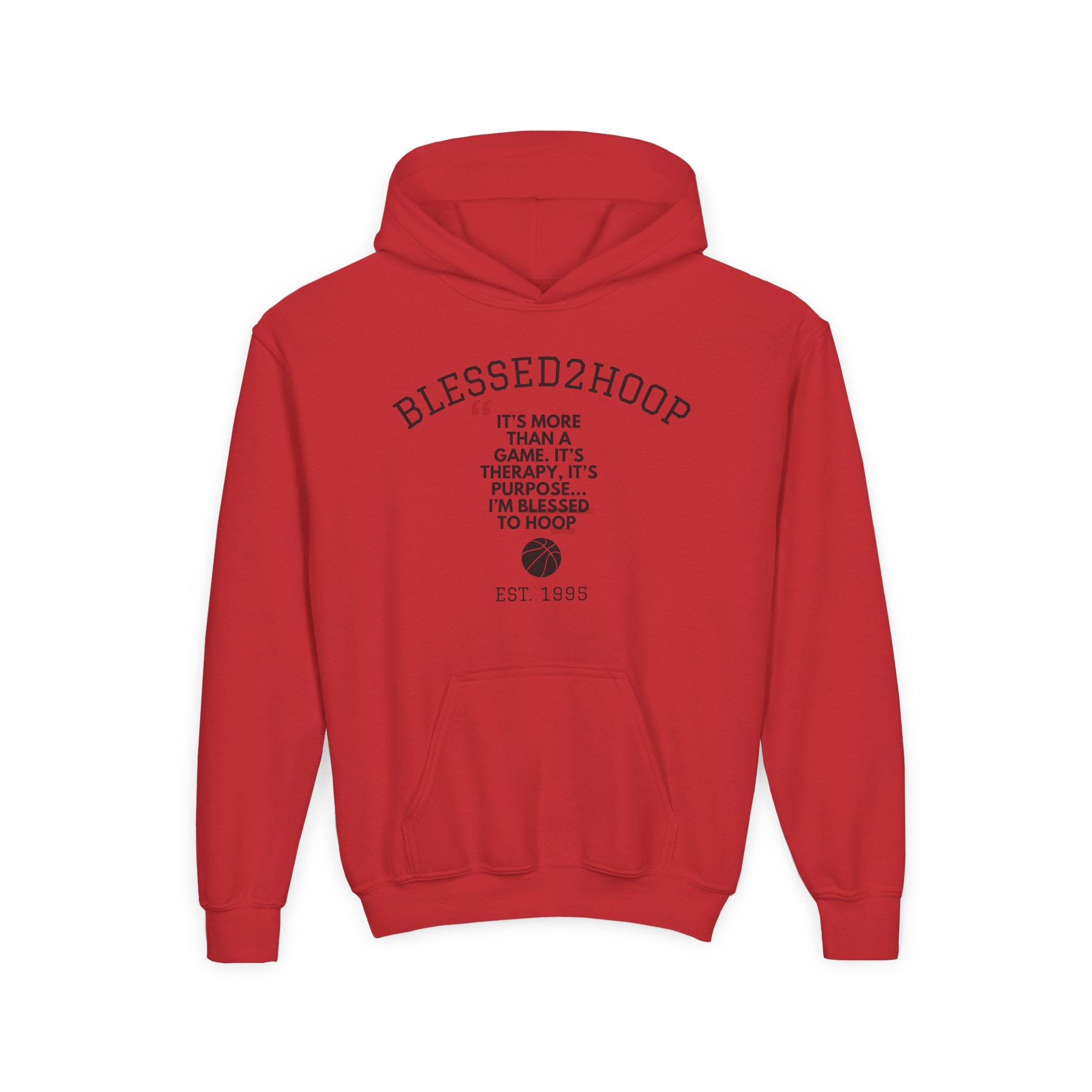 Youth Hoodie: Blessed2Hoop Basketball Sweatshirt, Trendy Sportswear, Gift for Athletes, Motivation Wear, Cozy Layer for Gamers
