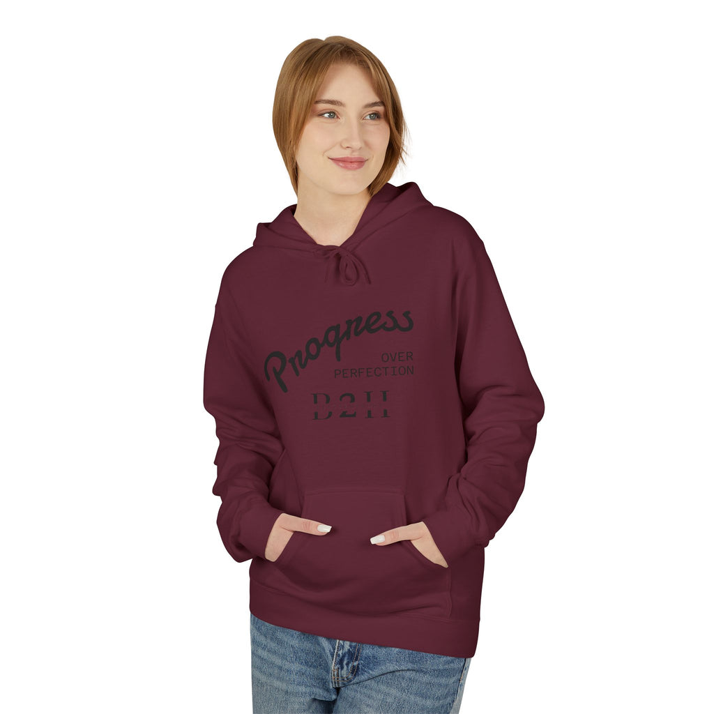 Progress Over Perfection Hoodie | Cozy Unisex Fleece Sweatshirt for Motivation, Gift for Him/Her, Inspirational Apparel, Casual Wear