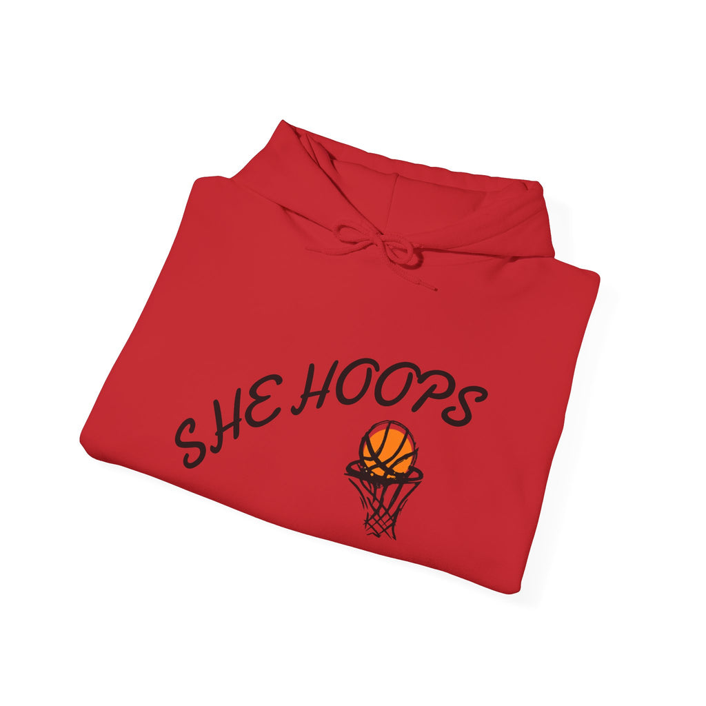 She Hoops Unisex Heavy Blend™ Hoodie - Perfect for Basketball Lovers, Sports Fans, Gift for Her, Athleisure Wear, Cozy Streetwear