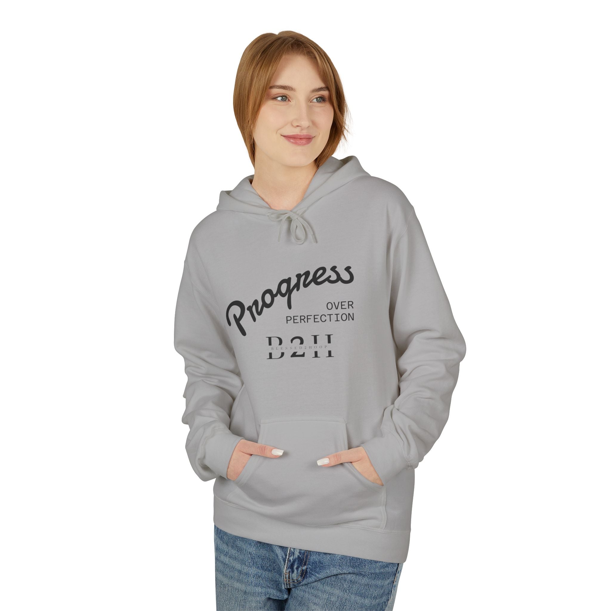 Progress Over Perfection Hoodie | Cozy Unisex Fleece Sweatshirt for Motivation, Gift for Him/Her, Inspirational Apparel, Casual Wear