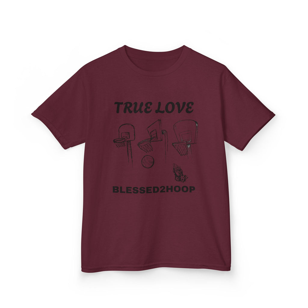 Kids Basketball Tee - "True Love" Design for Young Athletes, Sports Day, Gift for Basketball Lovers, Youth Sports Shirt, Team Spirit