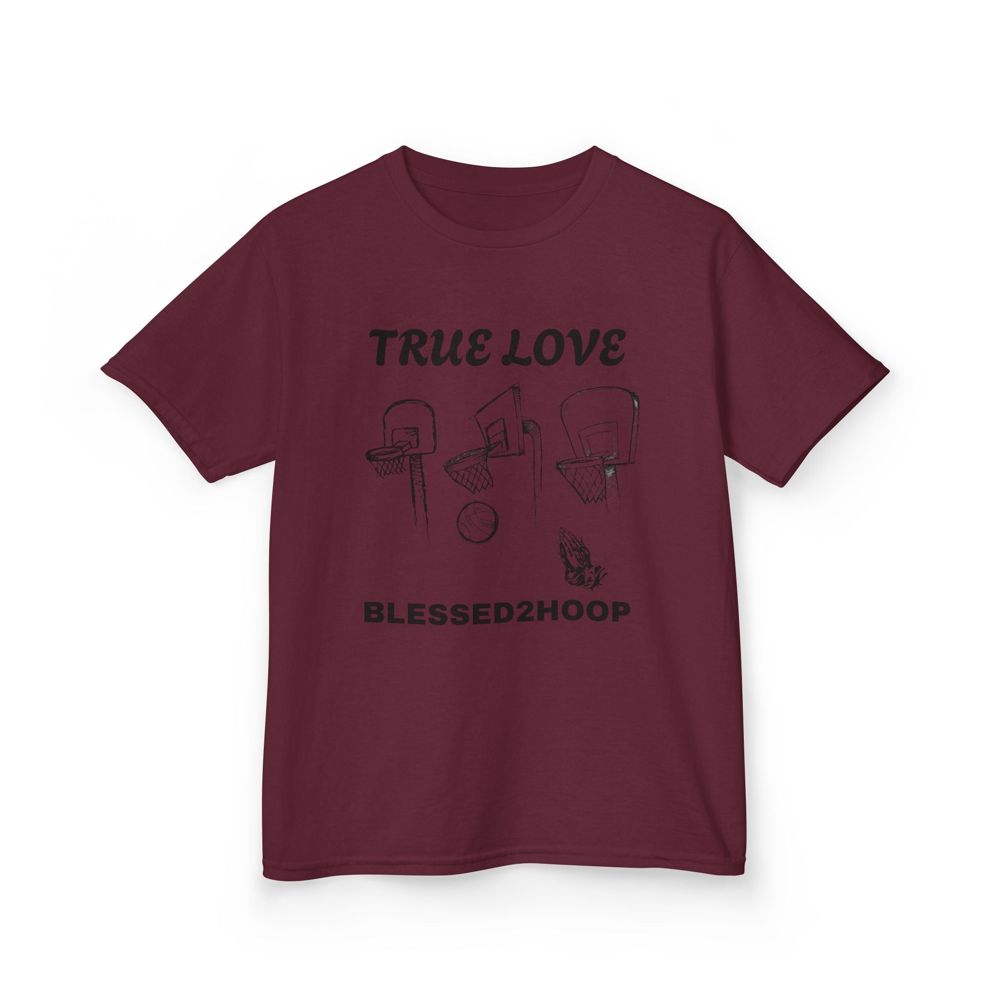 Kids Basketball Tee - "True Love" Design for Young Athletes, Sports Day, Gift for Basketball Lovers, Youth Sports Shirt, Team Spirit