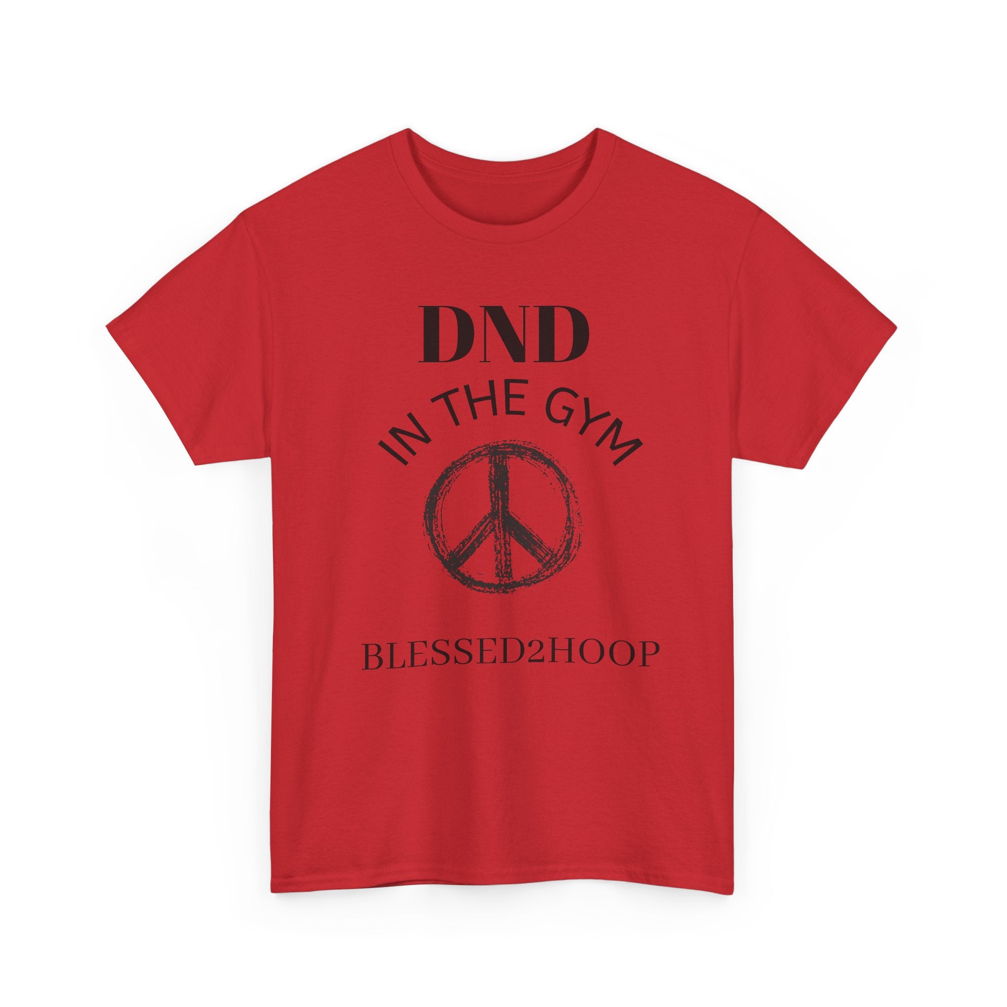 Blessed Gym Unisex Tee, Fitness Shirt, DND In The Gym T-Shirt, Casual Wear, Gift for Athletes, Peace Symbol Shirt