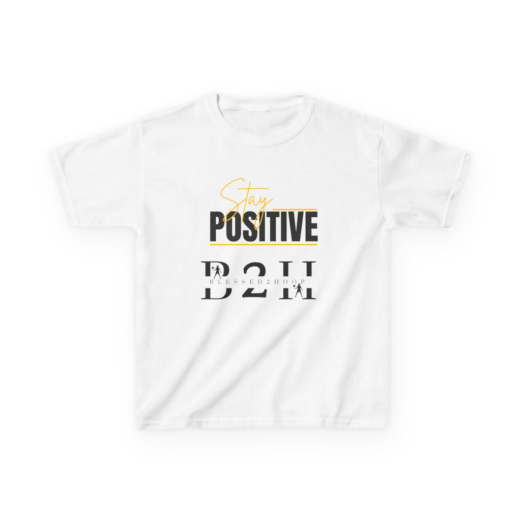 Stay Positive Kids Tee, Inspirational Youth T-Shirt, Motivational Cotton Tee, Gift for Kids, Positive Message Apparel