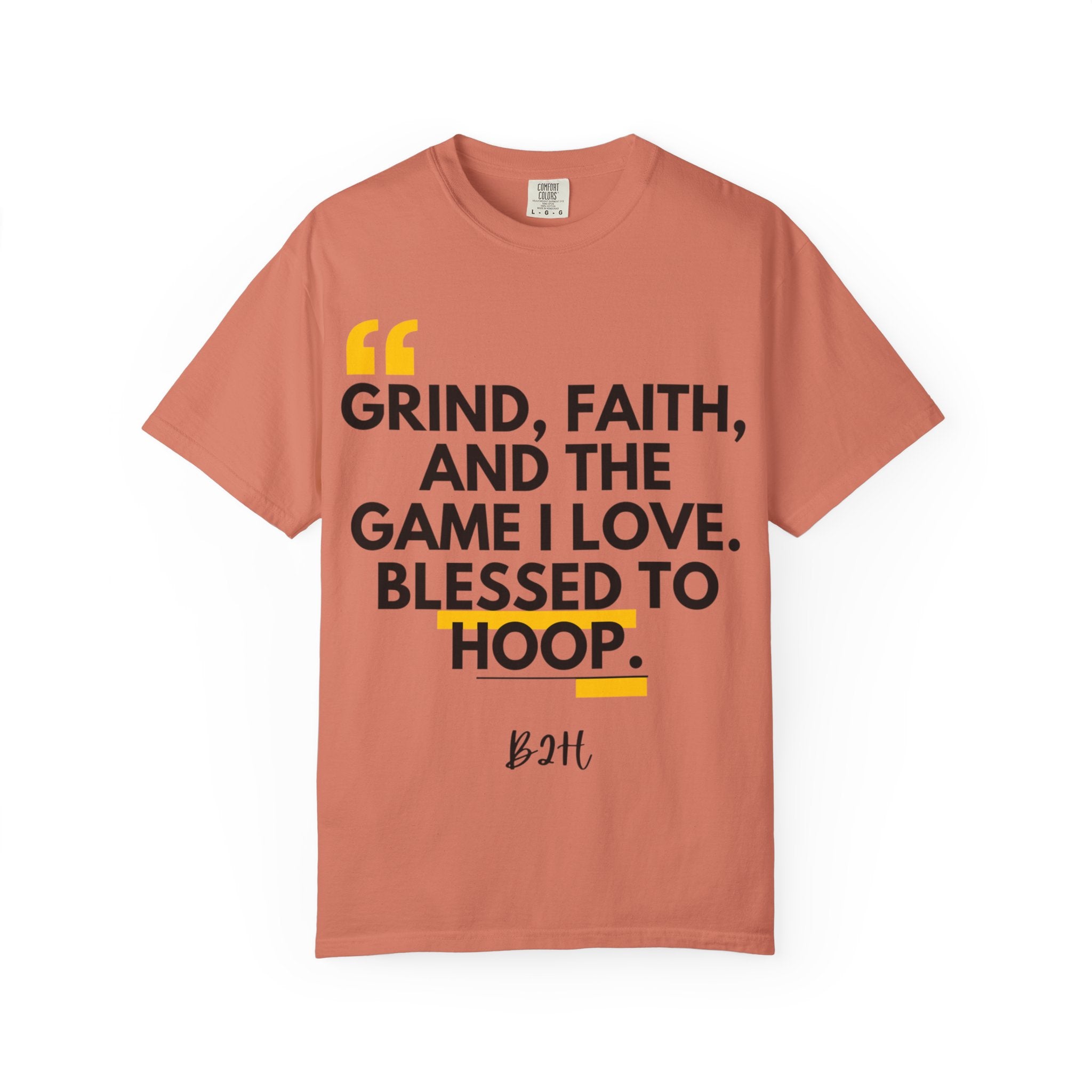 Garment-Dyed T-Shirt with Motivational Quote, Basketball Fan Gift, Inspirational Shirt, Faith and Sport Apparel, Fitness Quote Tee