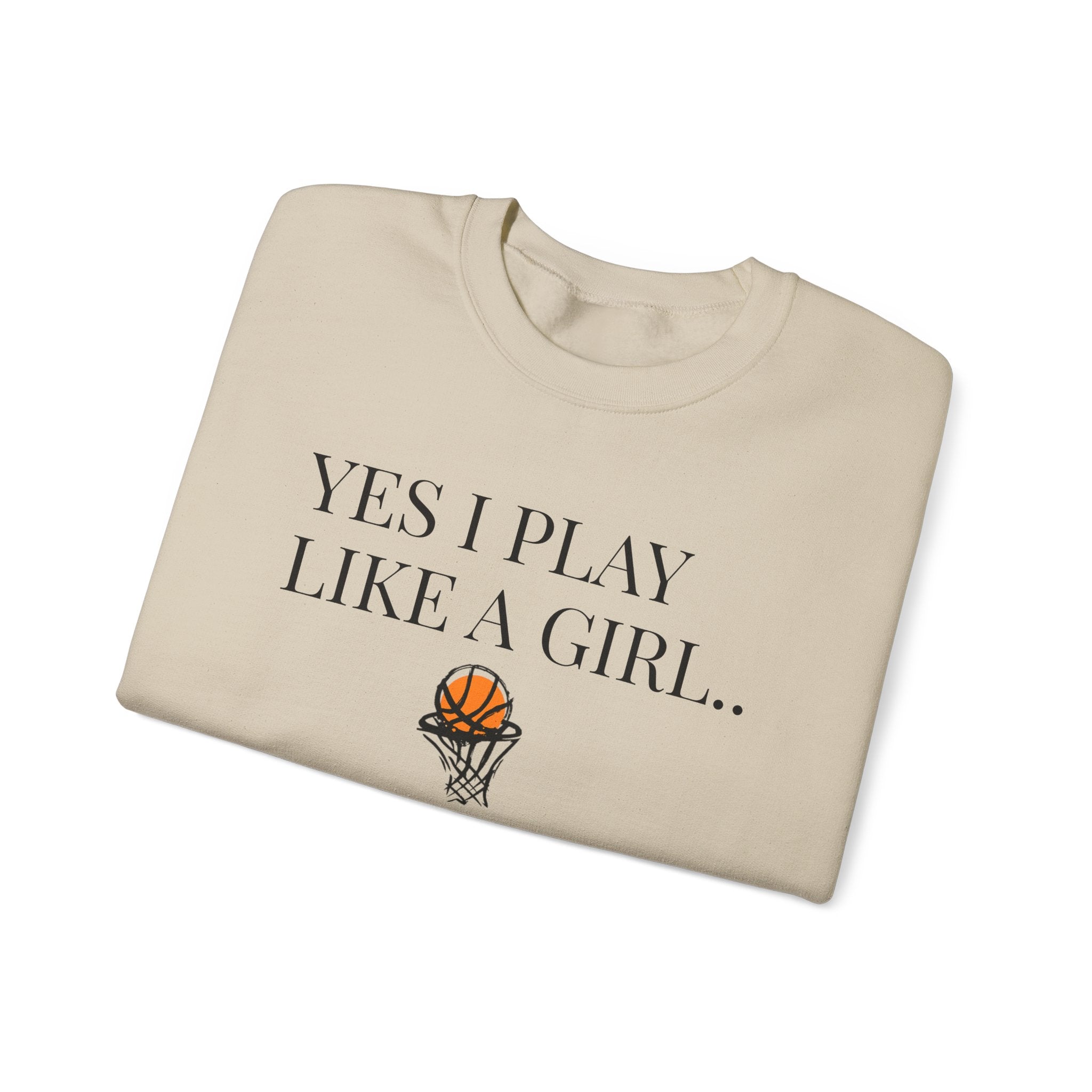 Girls Play Basketball Crewneck Sweatshirt, Unisex Sweatshirt, Sports Apparel, Gift for Athletes, Inspirational Hoodie, Sweater for Her