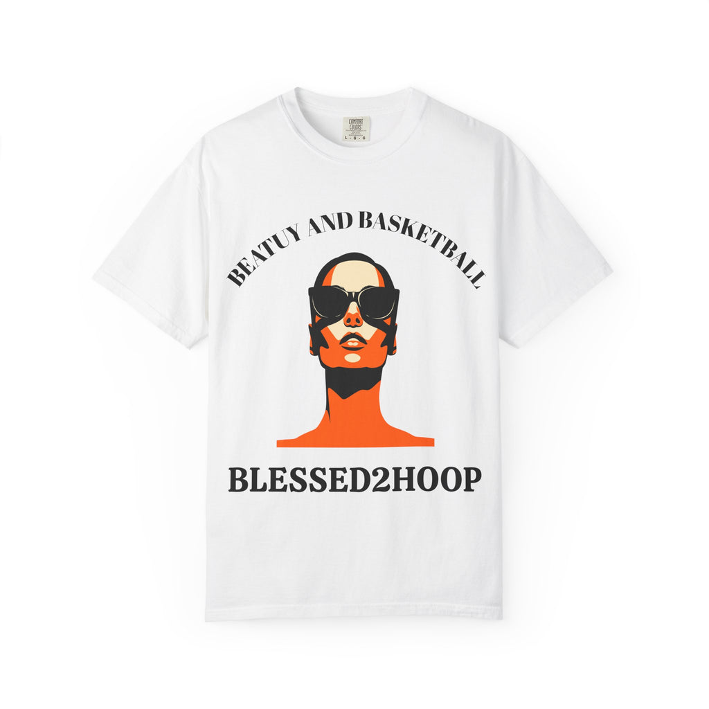 Beauty and Basketball Unisex Garment-Dyed T-Shirt, Sports Tee, Casual Wear, Gift for Athletes, Streetwear, Summer Fashion