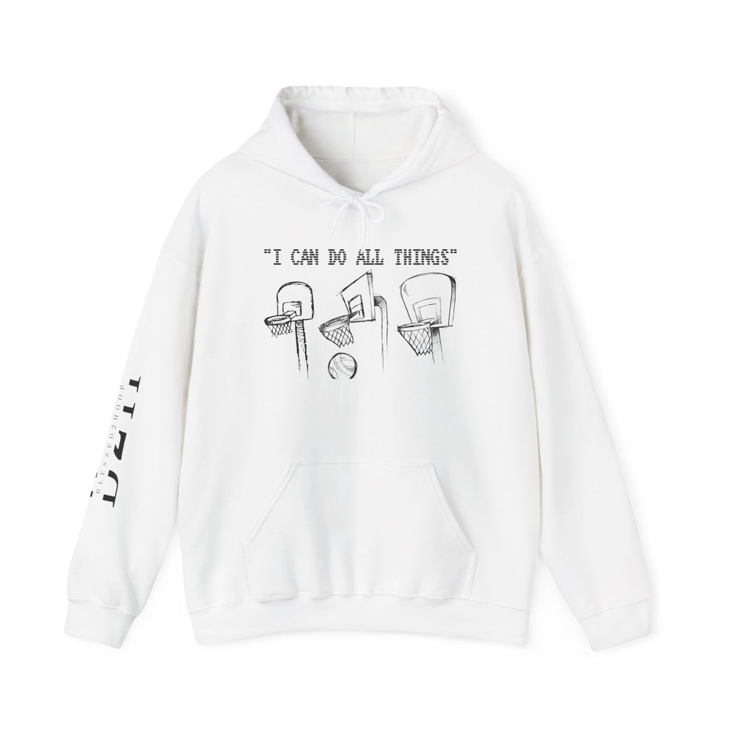 Inspirational Hoodie with "I Can Do All Things" Design, Cozy Unisex Sweatshirt, Motivational Gift, Sports Apparel, Everyday Wear
