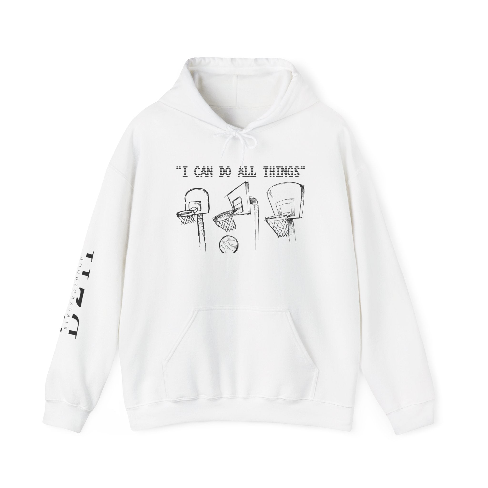 Inspirational Hoodie with "I Can Do All Things" Design, Cozy Unisex Sweatshirt, Motivational Gift, Sports Apparel, Everyday Wear