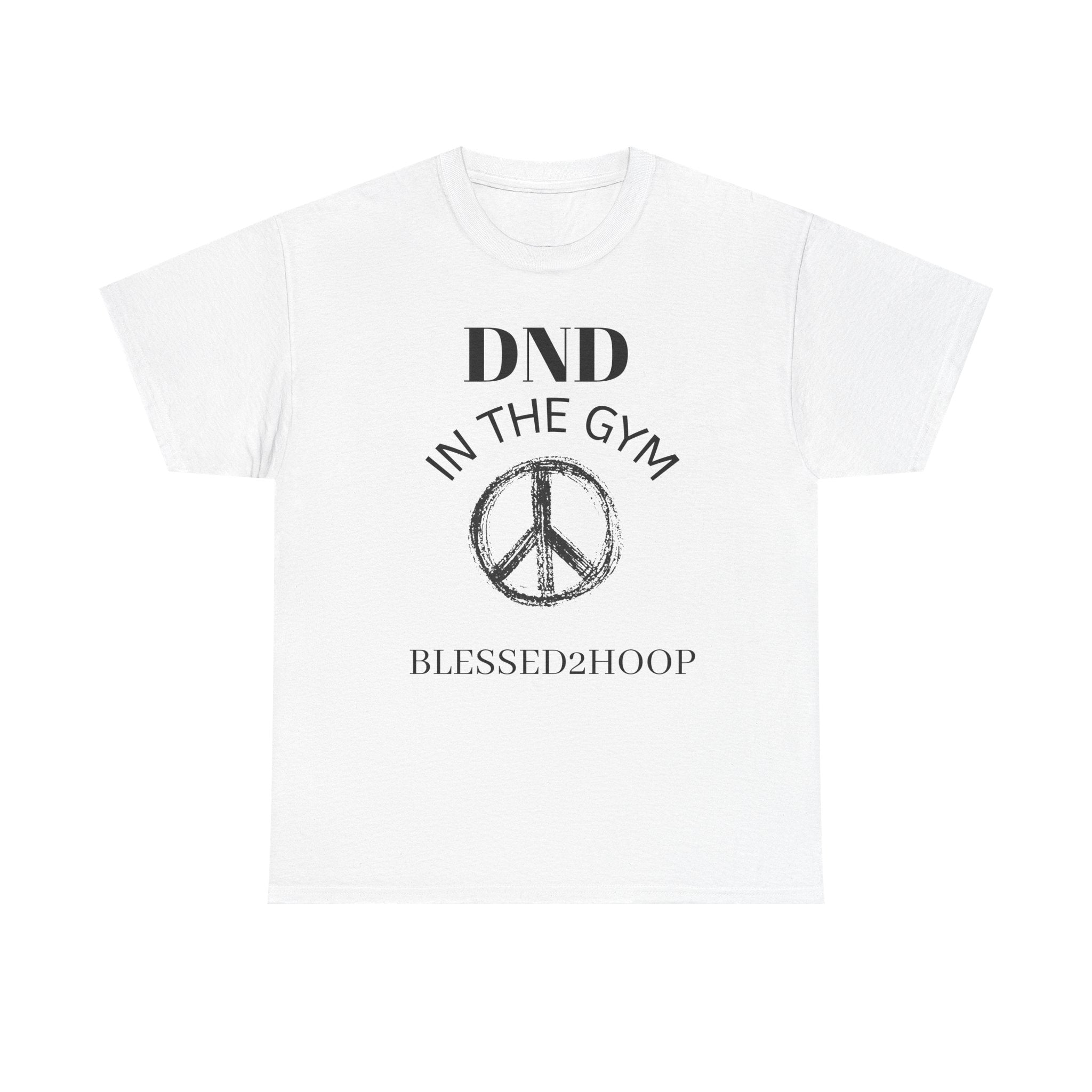 Blessed Gym Unisex Tee, Fitness Shirt, DND In The Gym T-Shirt, Casual Wear, Gift for Athletes, Peace Symbol Shirt