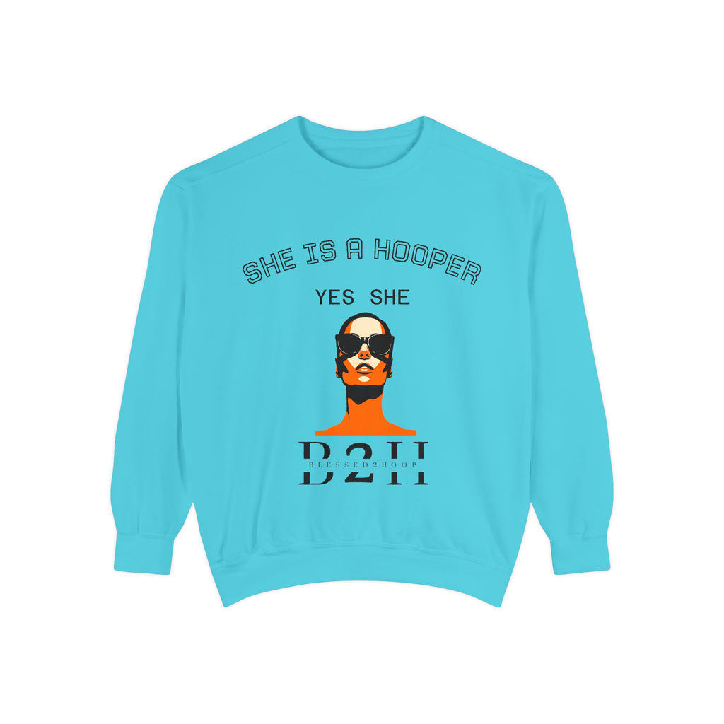 Hip Unisex Garment-Dyed Sweatshirt, Basketball Apparel, Women’s Fashion, Gift for Her, Athleisure Wear, Street Style