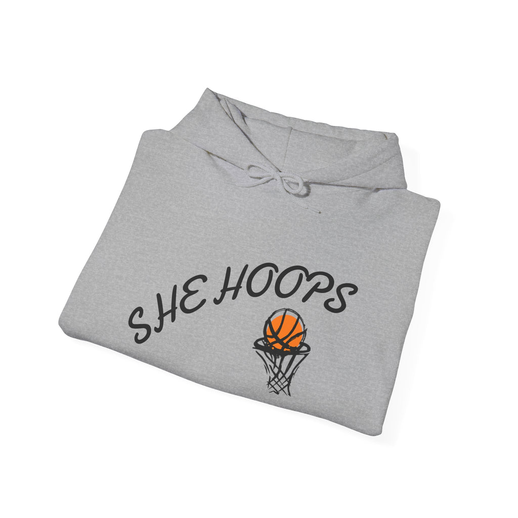 She Hoops Unisex Heavy Blend™ Hoodie - Perfect for Basketball Lovers, Sports Fans, Gift for Her, Athleisure Wear, Cozy Streetwear
