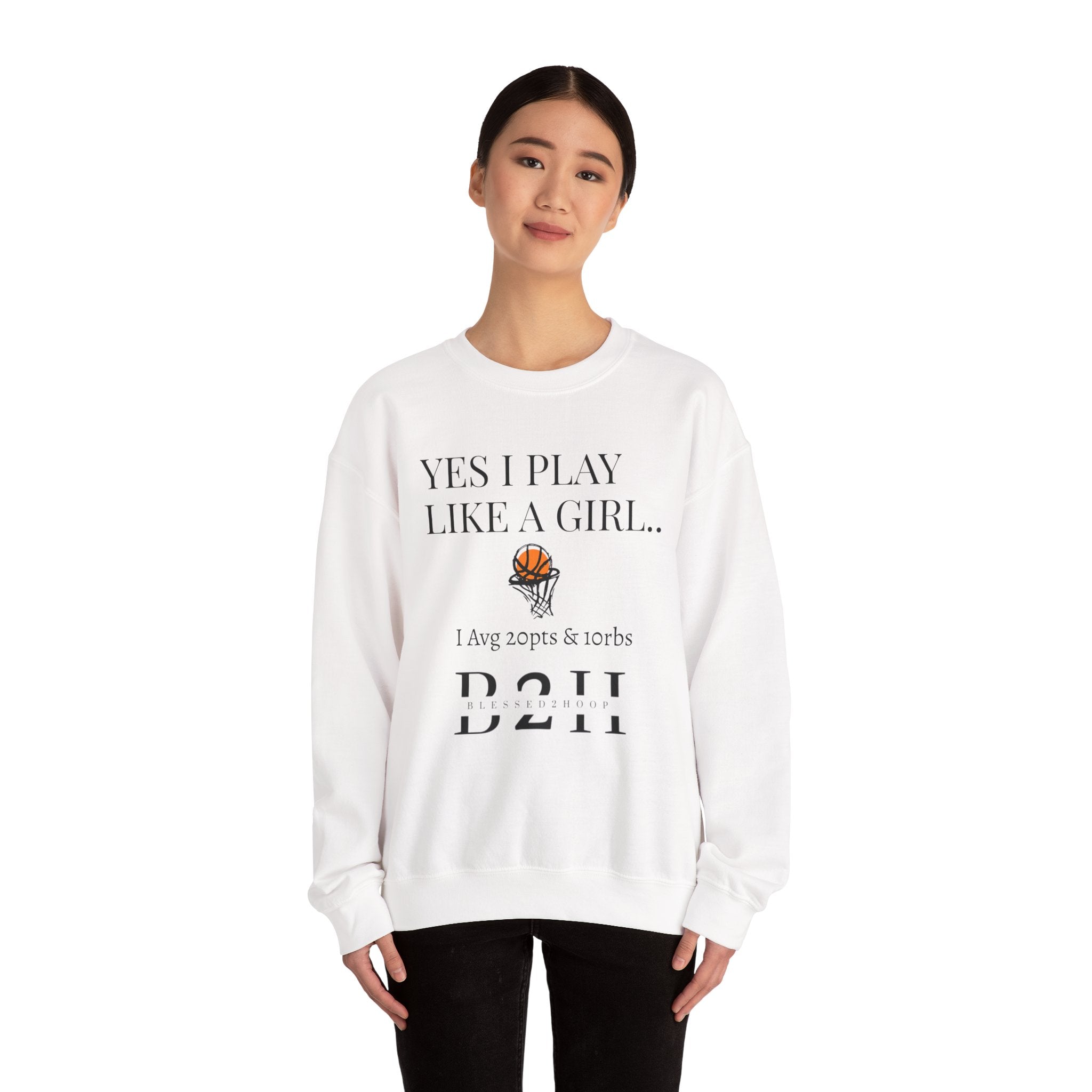 Girls Play Basketball Crewneck Sweatshirt, Unisex Sweatshirt, Sports Apparel, Gift for Athletes, Inspirational Hoodie, Sweater for Her