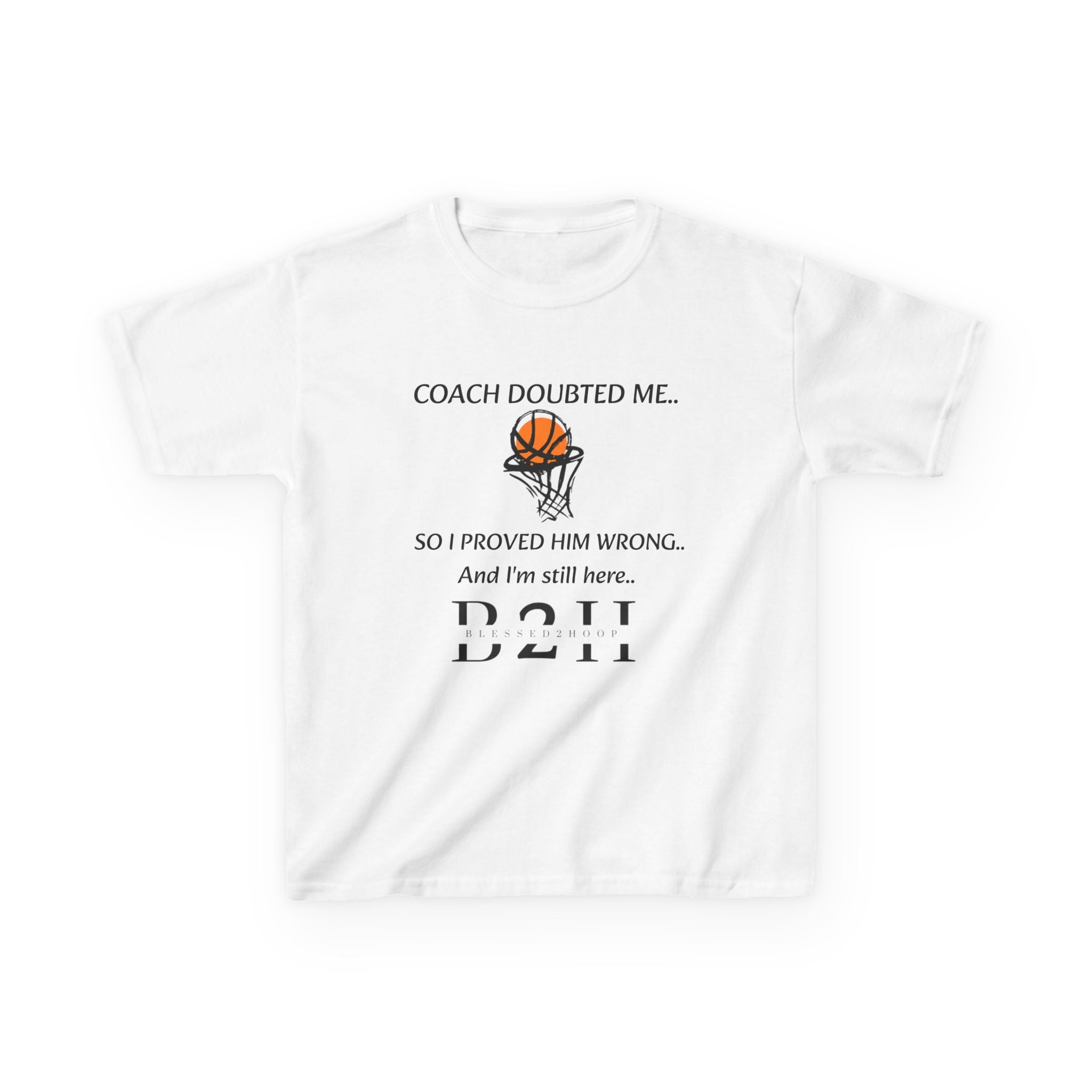 Motivational Youth Basketball Tee - Coach Doubted Me, Kids Sports Shirt, Gift for Athletes, Team Spirit T-Shirt