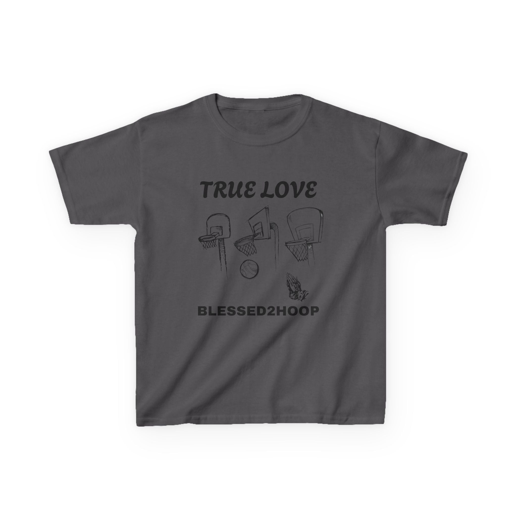 Kids Basketball Tee - "True Love" Design for Young Athletes, Sports Day, Gift for Basketball Lovers, Youth Sports Shirt, Team Spirit