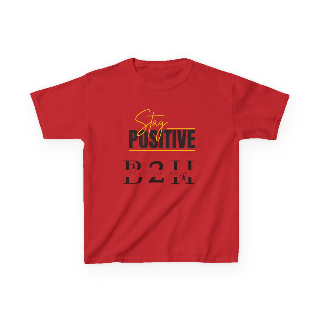 Stay Positive Kids Tee, Inspirational Youth T-Shirt, Motivational Cotton Tee, Gift for Kids, Positive Message Apparel