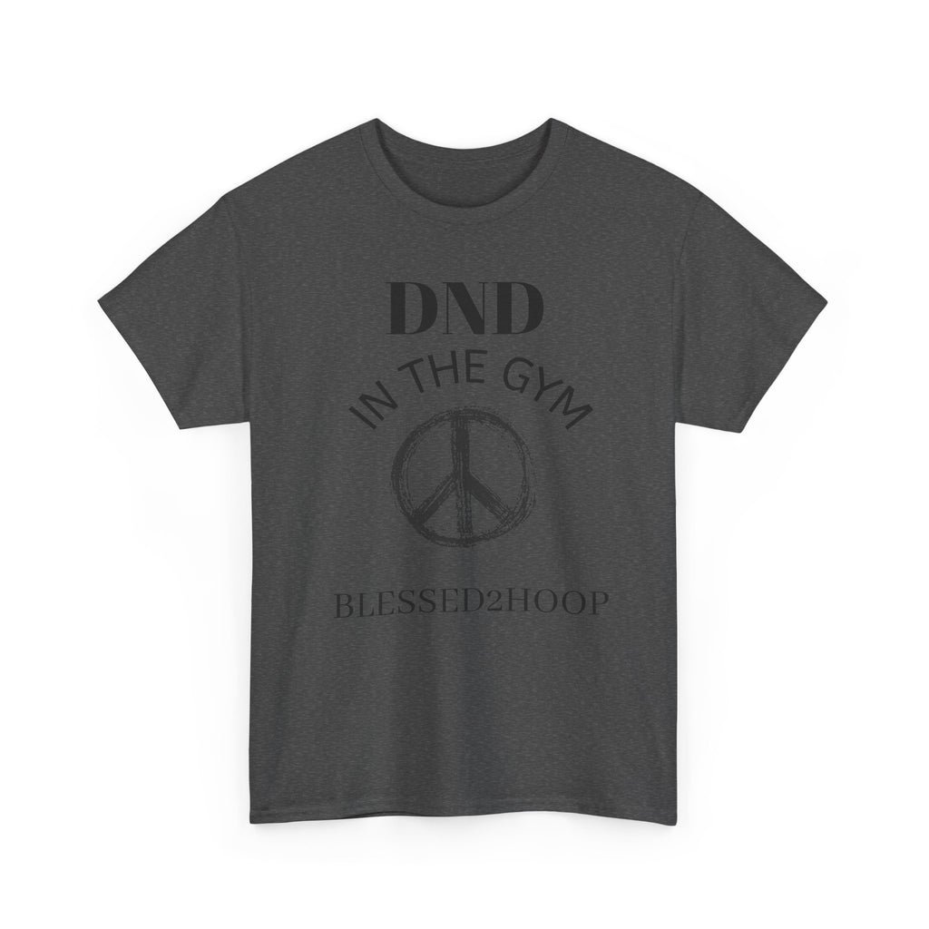 Blessed Gym Unisex Tee, Fitness Shirt, DND In The Gym T-Shirt, Casual Wear, Gift for Athletes, Peace Symbol Shirt