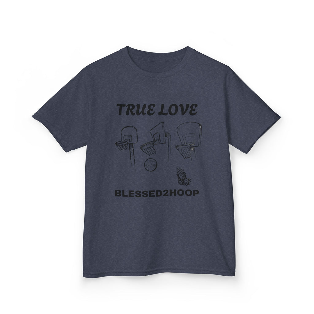 Kids Basketball Tee - "True Love" Design for Young Athletes, Sports Day, Gift for Basketball Lovers, Youth Sports Shirt, Team Spirit