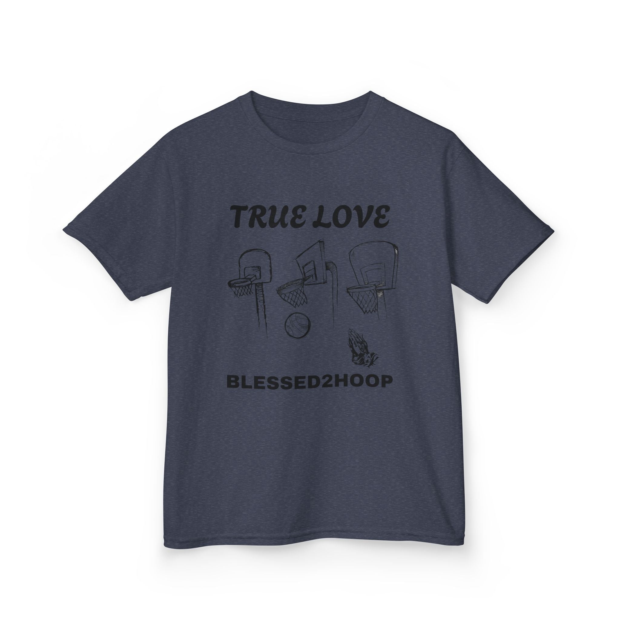 Kids Basketball Tee - "True Love" Design for Young Athletes, Sports Day, Gift for Basketball Lovers, Youth Sports Shirt, Team Spirit