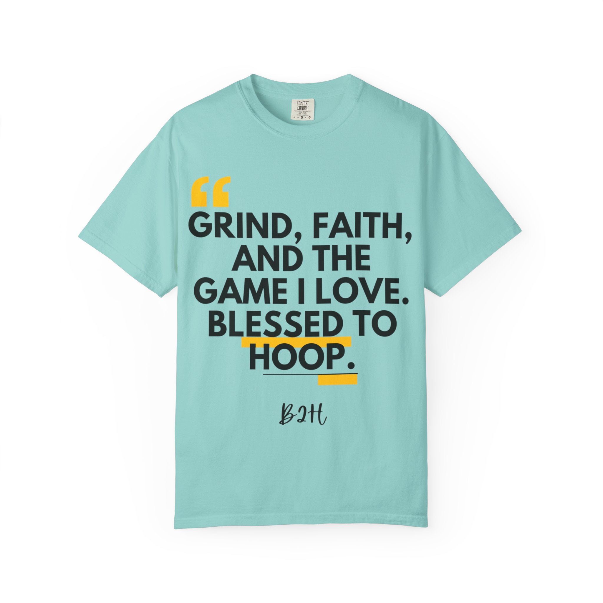 Garment-Dyed T-Shirt with Motivational Quote, Basketball Fan Gift, Inspirational Shirt, Faith and Sport Apparel, Fitness Quote Tee