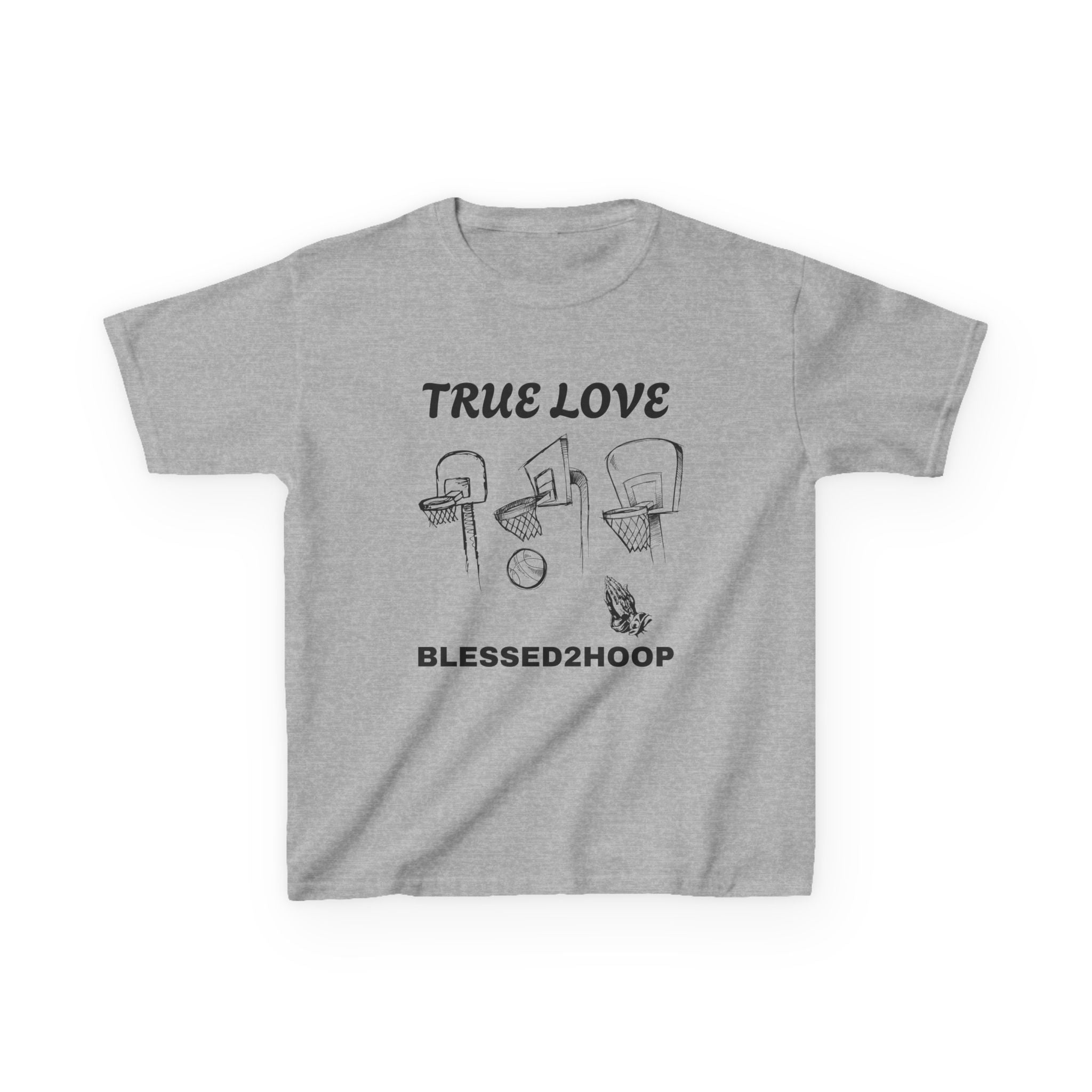 Kids Basketball Tee - "True Love" Design for Young Athletes, Sports Day, Gift for Basketball Lovers, Youth Sports Shirt, Team Spirit