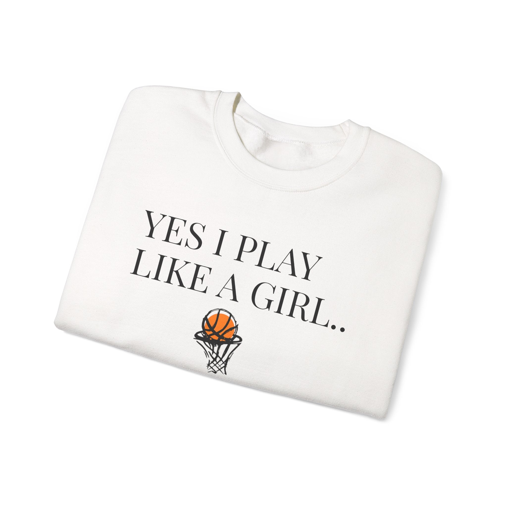Girls Play Basketball Crewneck Sweatshirt, Unisex Sweatshirt, Sports Apparel, Gift for Athletes, Inspirational Hoodie, Sweater for Her