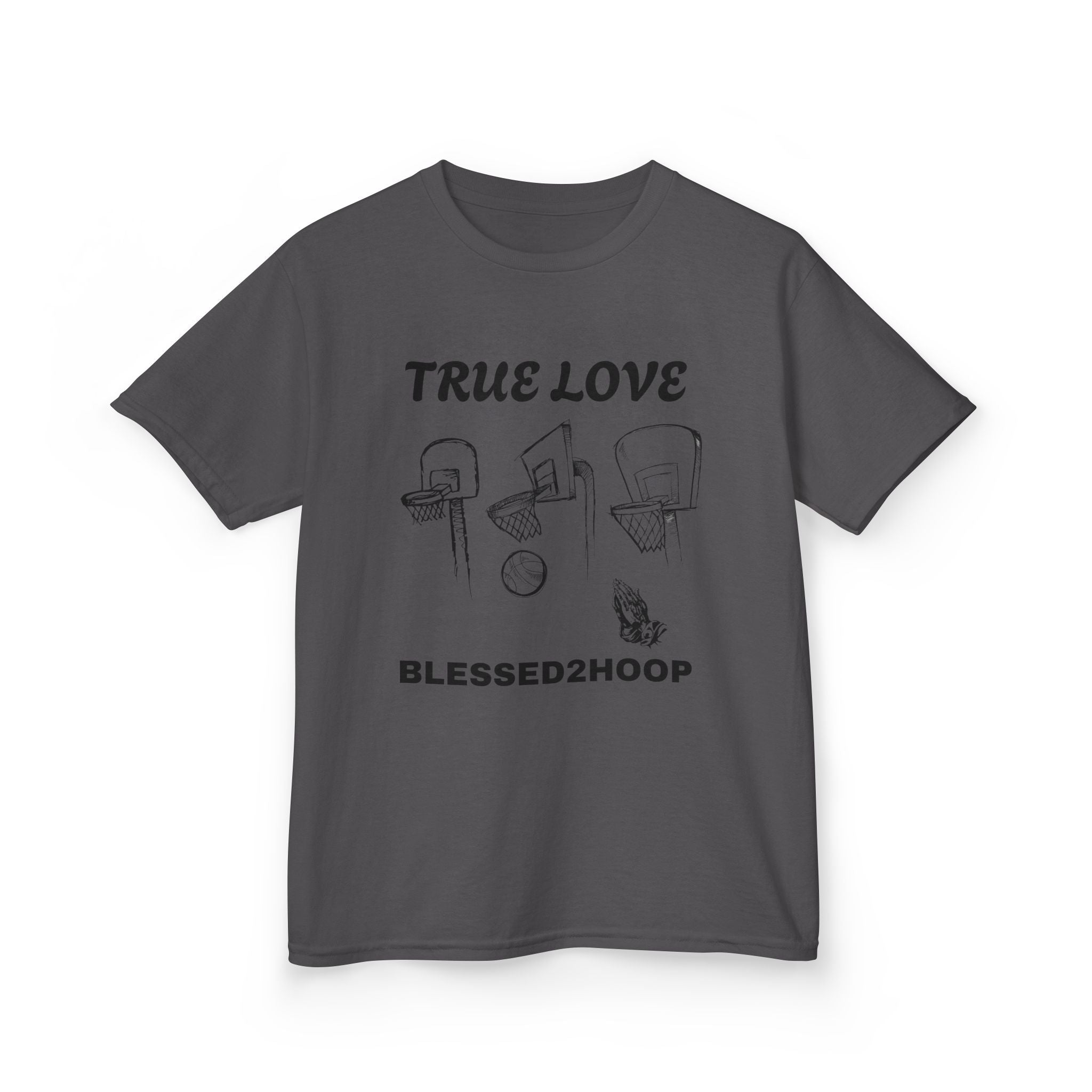 Kids Basketball Tee - "True Love" Design for Young Athletes, Sports Day, Gift for Basketball Lovers, Youth Sports Shirt, Team Spirit